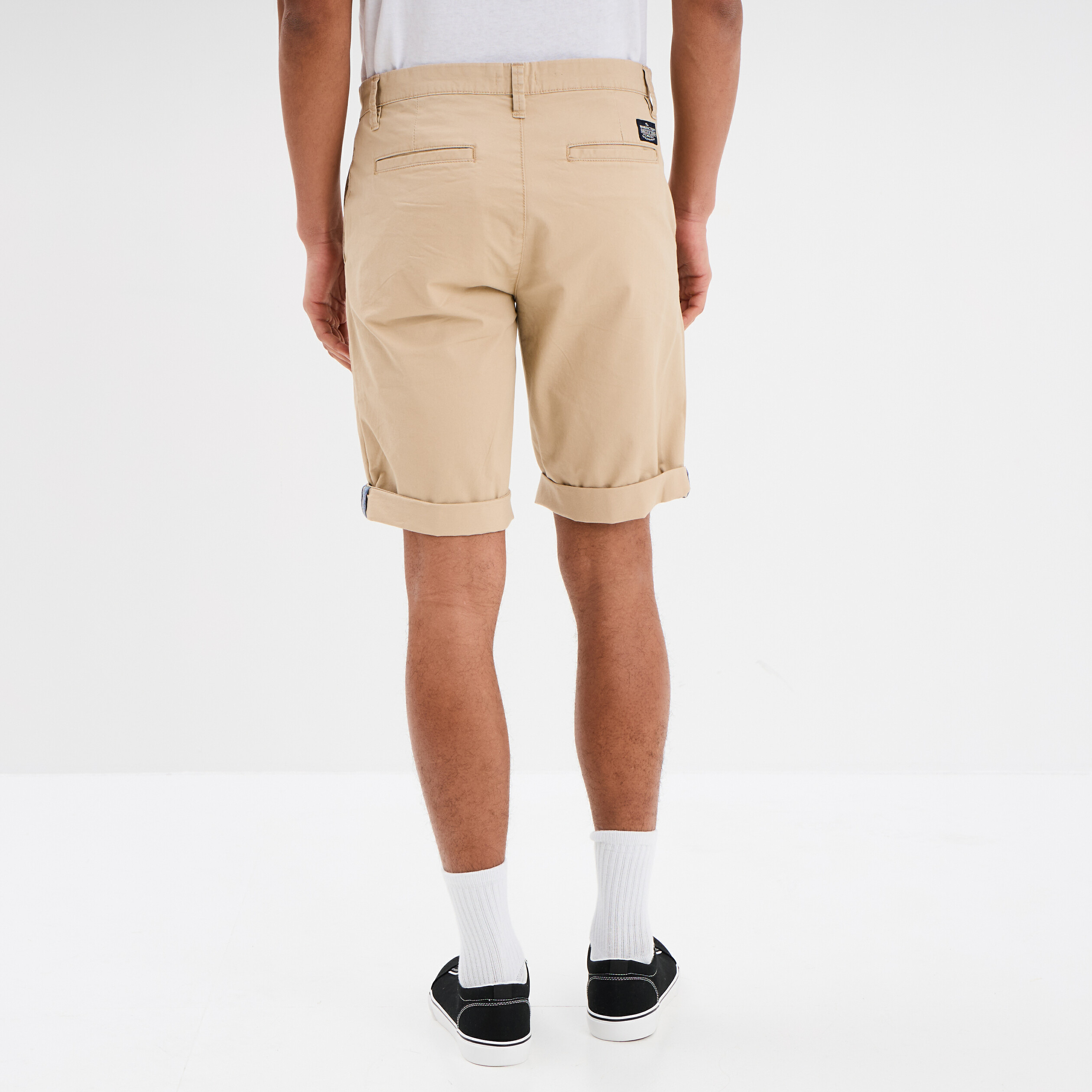 Bermuda short chino straight stretch beige homme