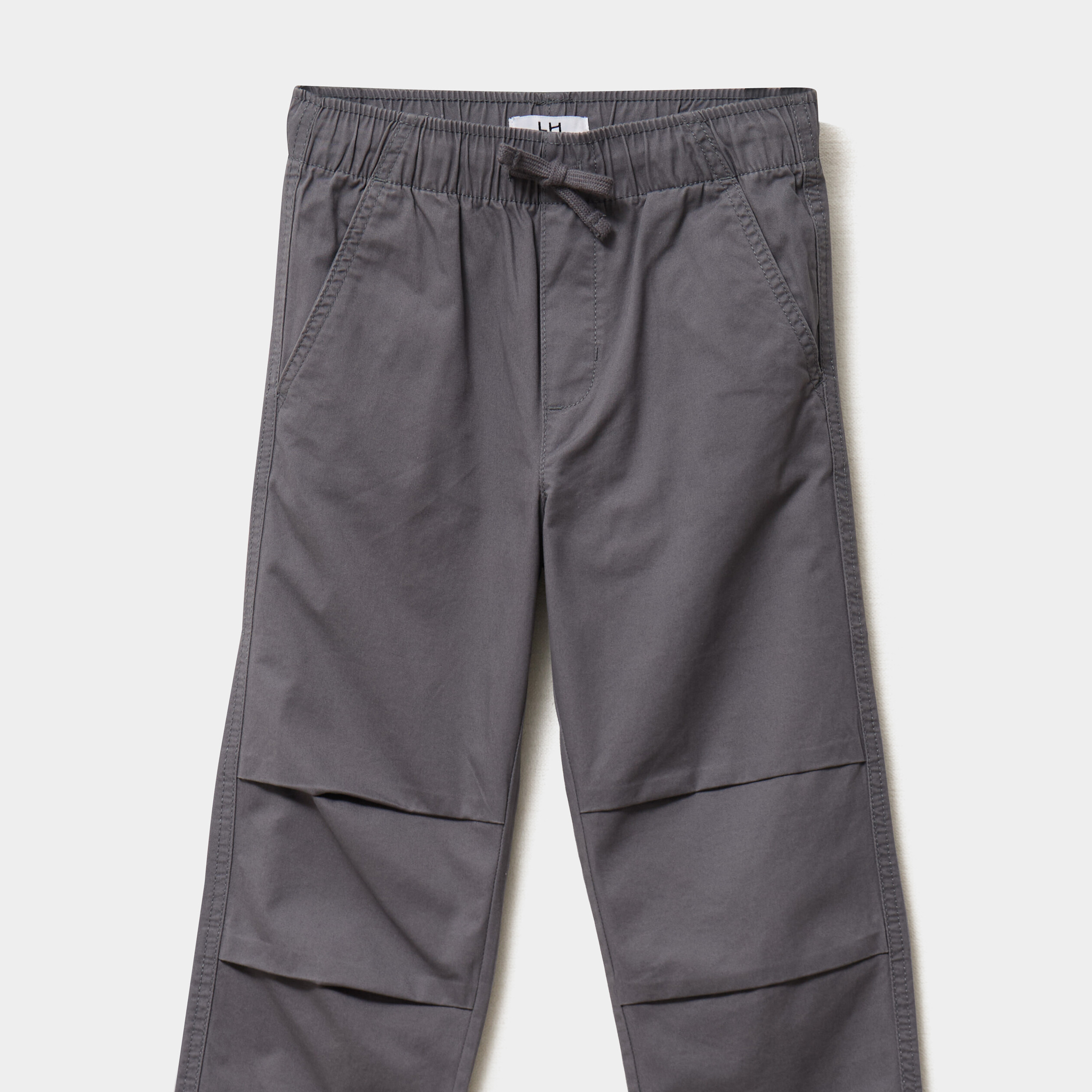 pantalon battle taille elastiquee coton gris fonce garcon Pantalon battle taille élastiquée coton gris foncé garçon