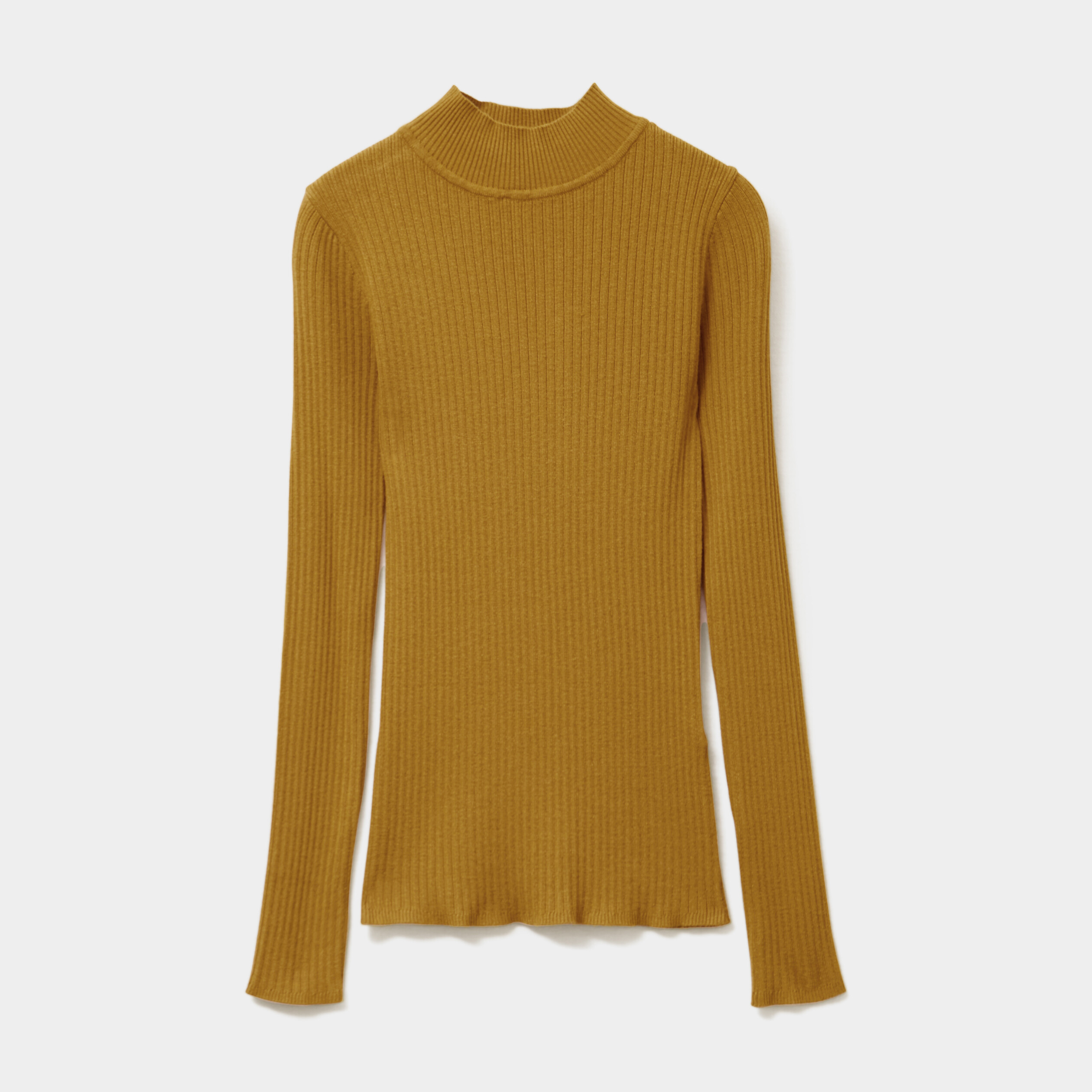 Pull ajust&eacute; c&ocirc;tel&eacute; col montant vert olive femme