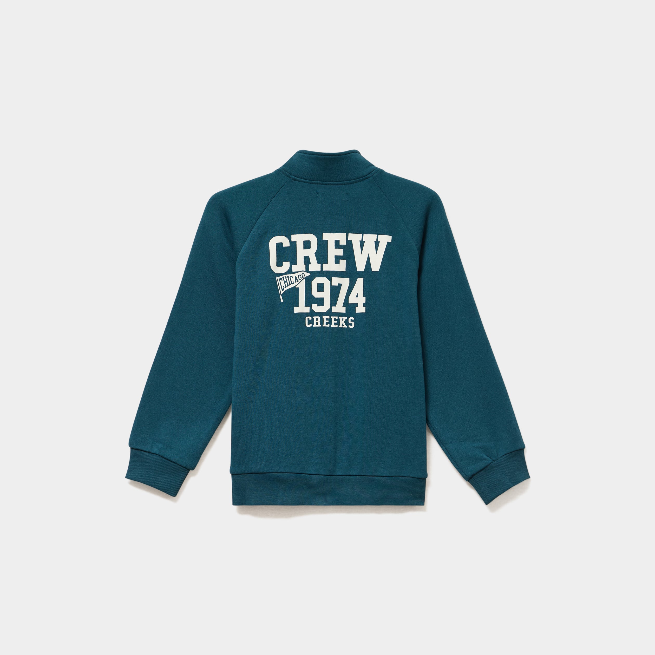 Gilet oversize zipp&eacute; col camionneur bleu canard gar&ccedil;on