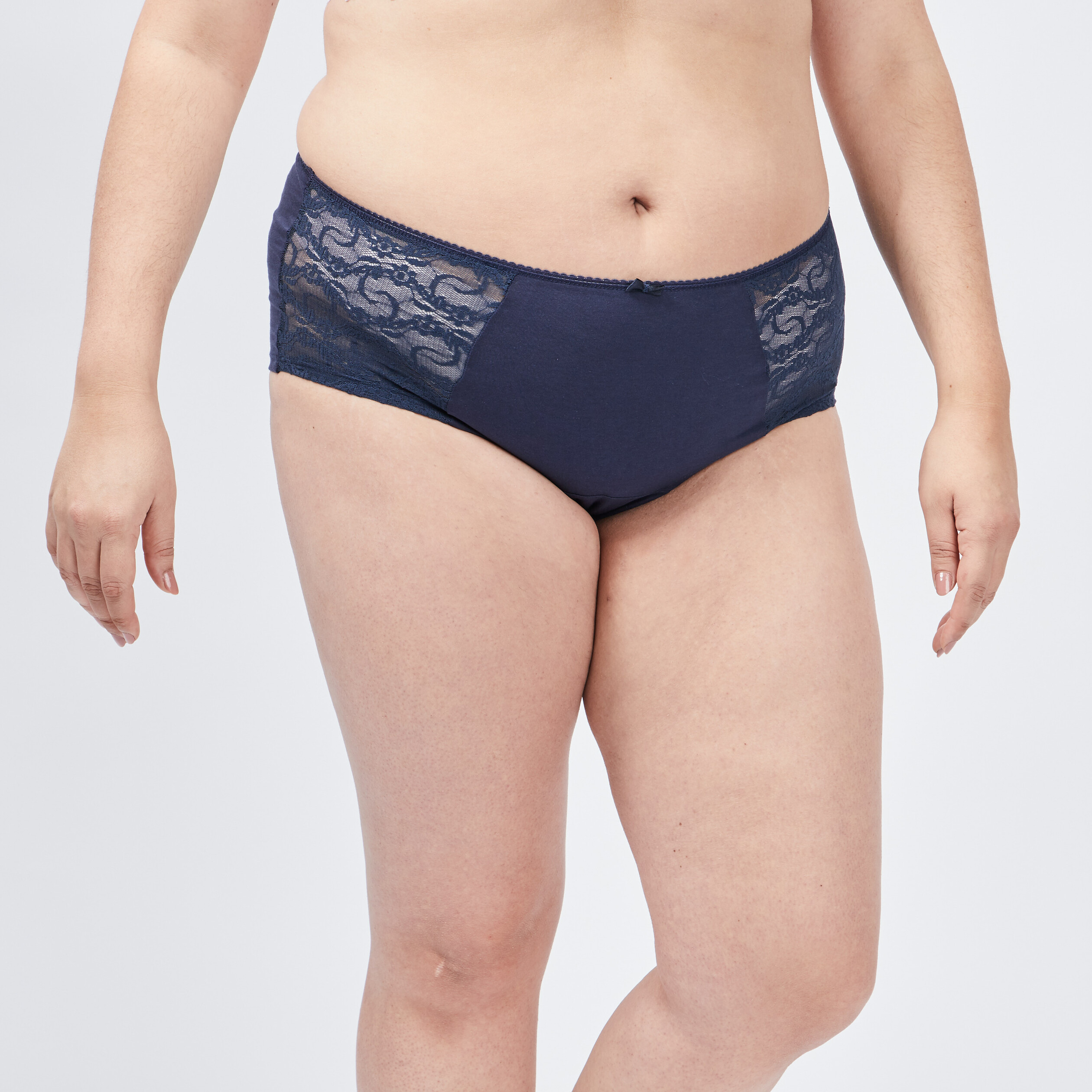 Shorty en coton bleu marine femme grande taille
