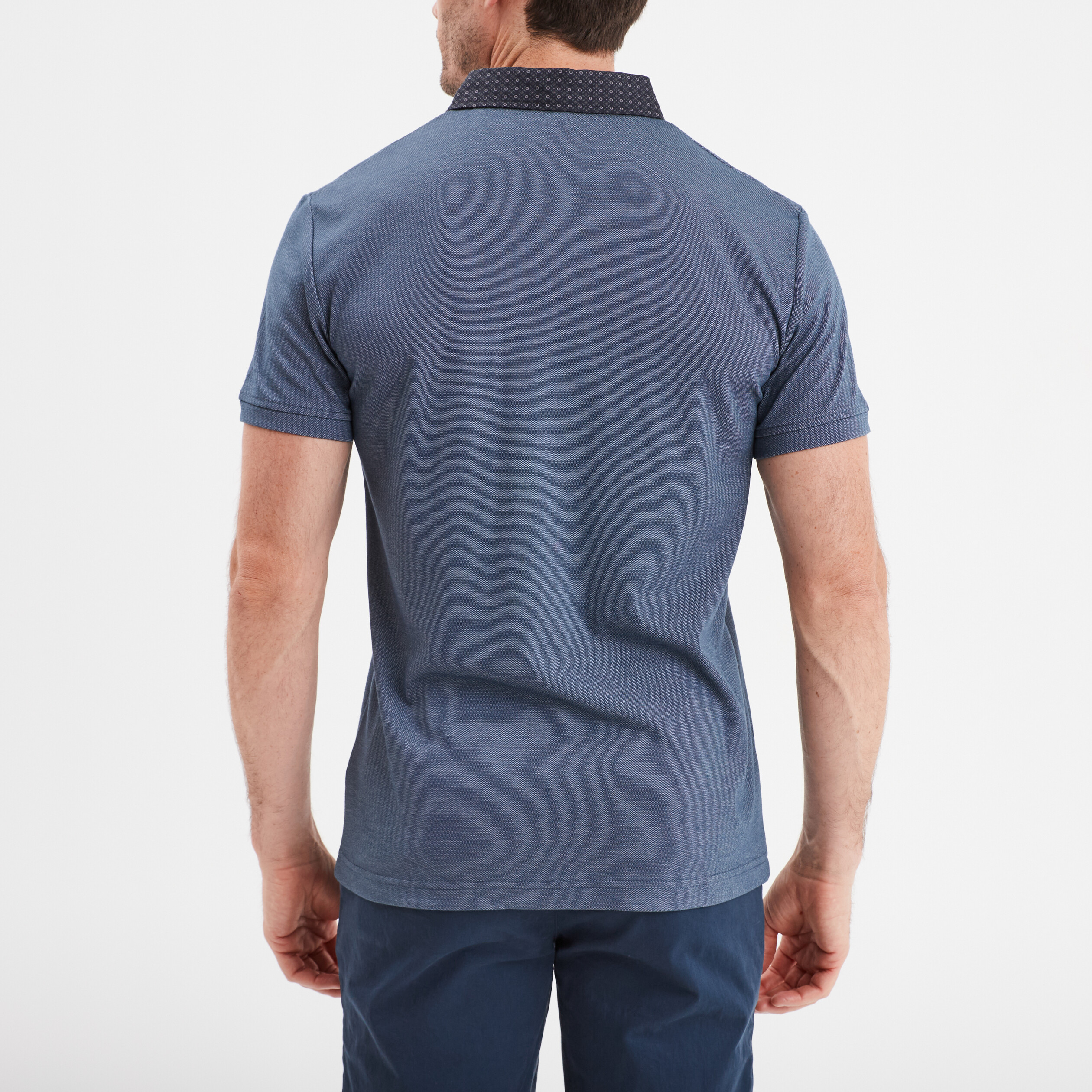 polo droit manches courtes 1 poche buste bleu fonce homme Polo droit manches courtes 1 poche buste bleu foncé homme