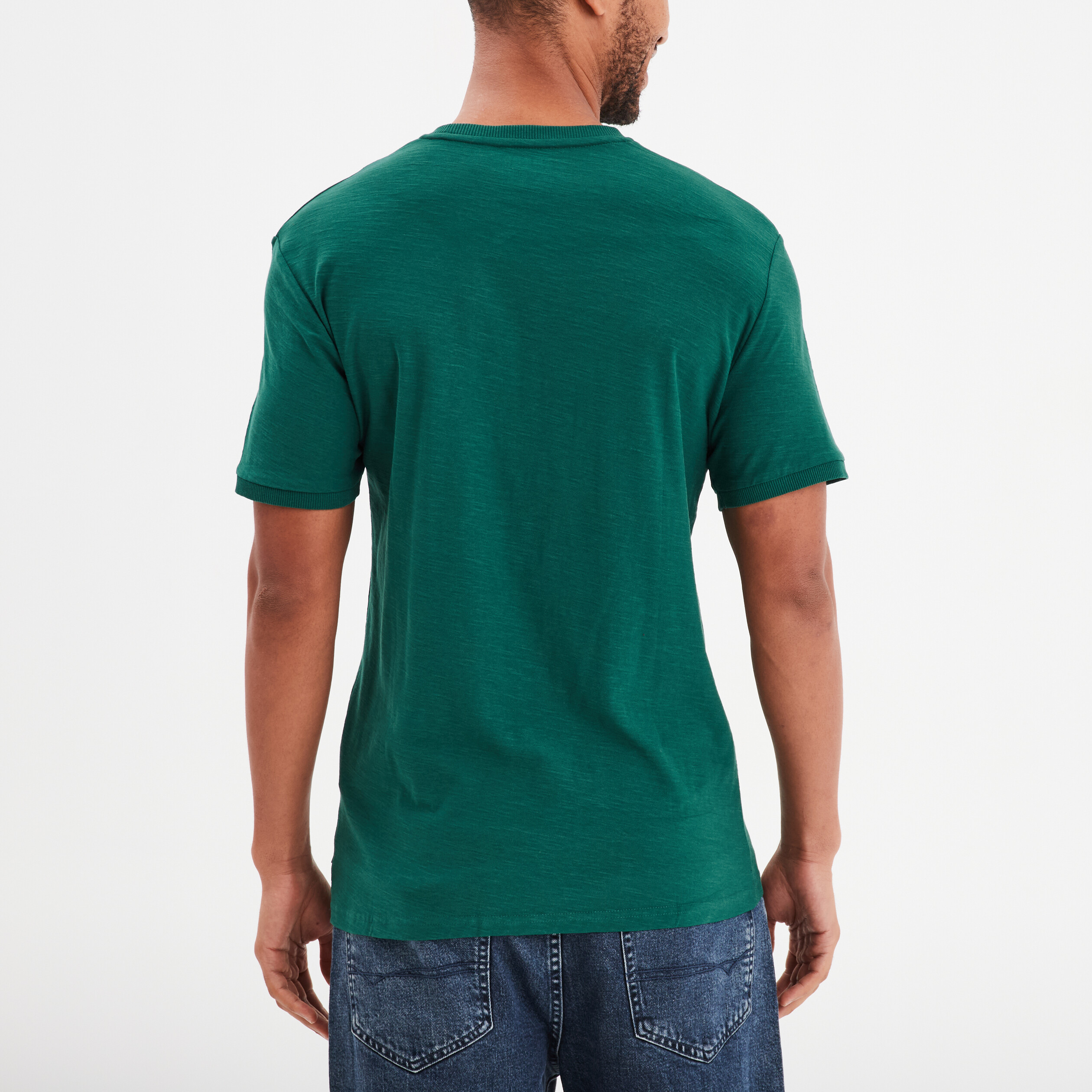 t shirt manches courtes coton creeks vert fonce homme T-shirt manches courtes coton Creeks vert foncé homme