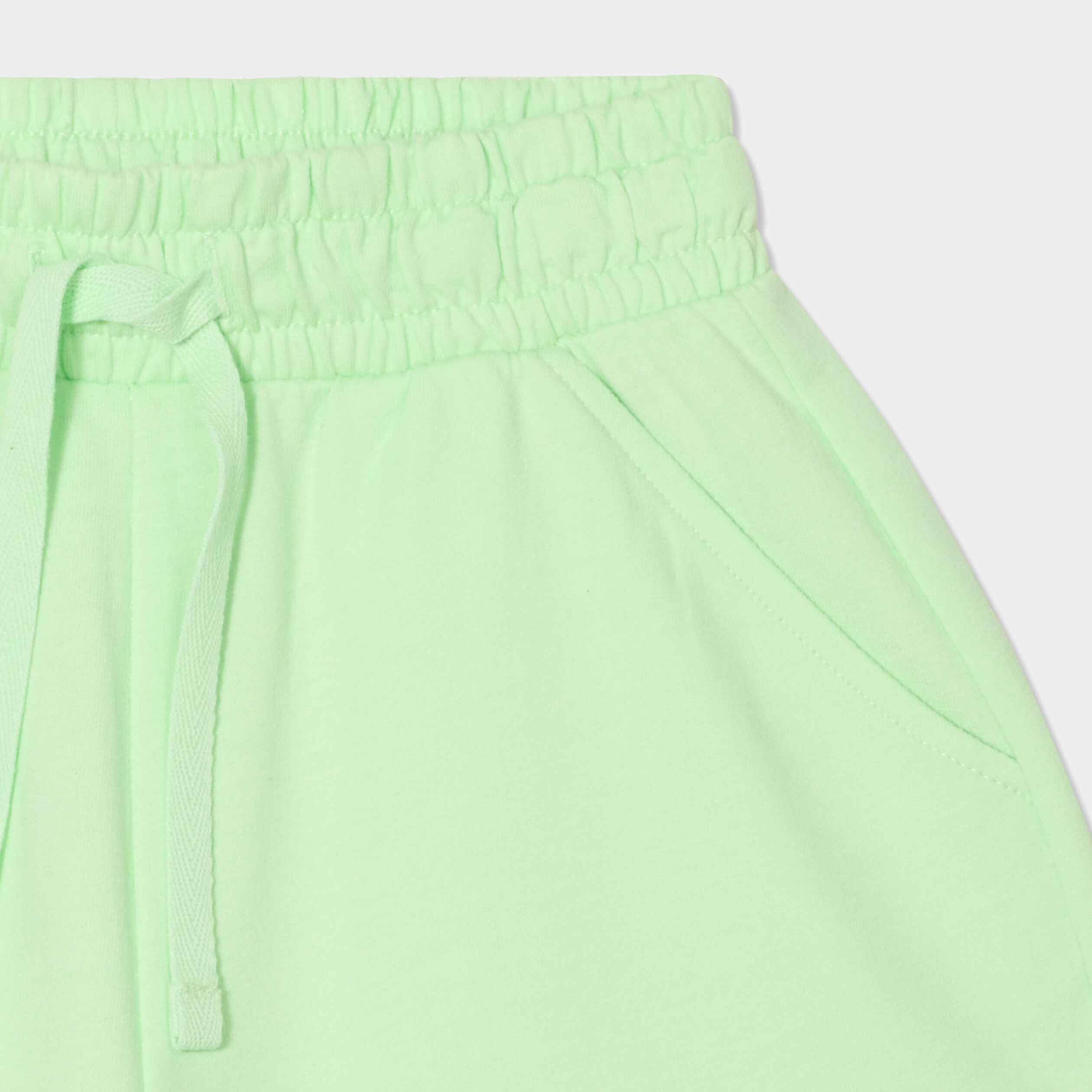 Short de jogging taille &eacute;lastiqu&eacute;e vert clair fille