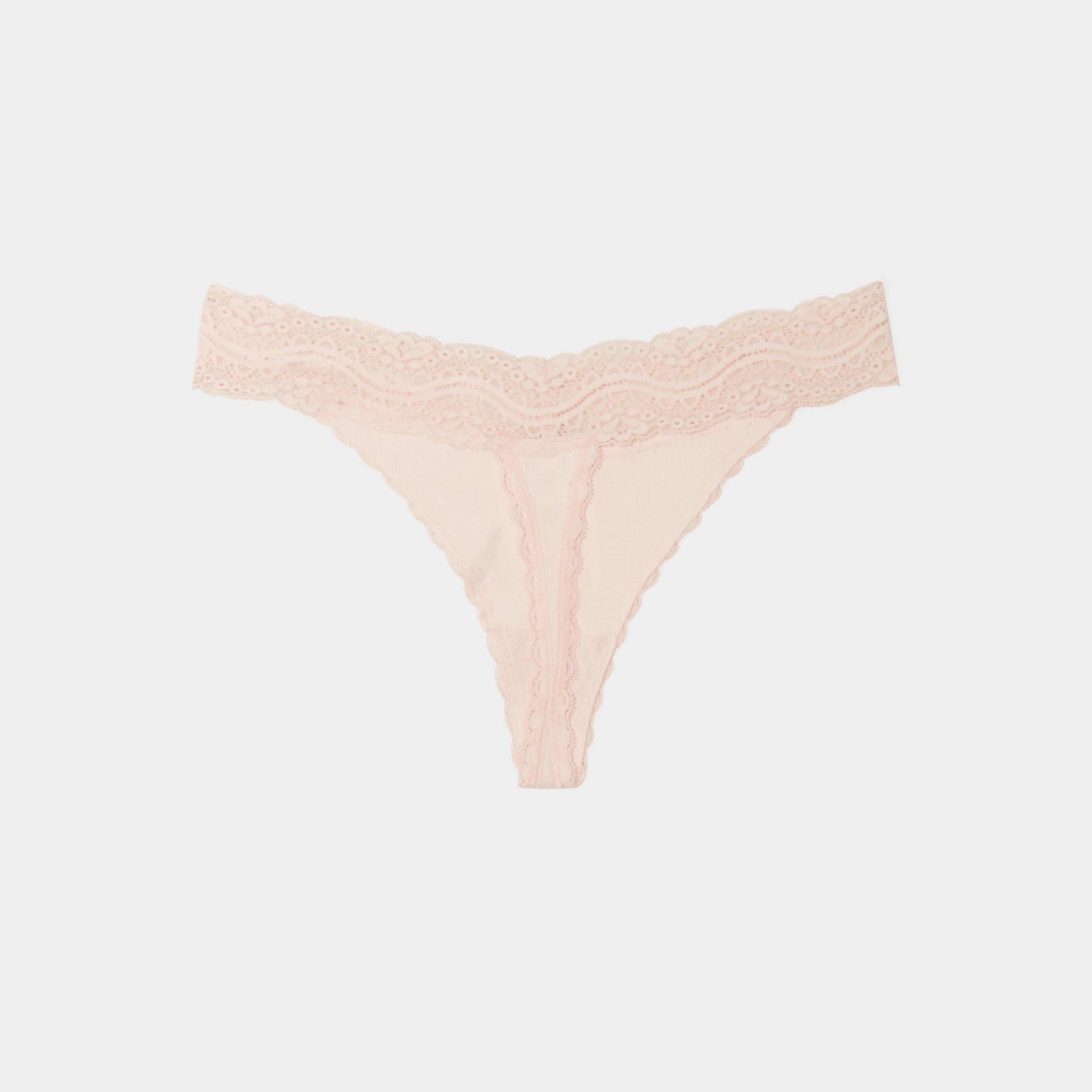 lot 3 strings en coton rose clair femme Lot 3 strings en coton rose clair femme