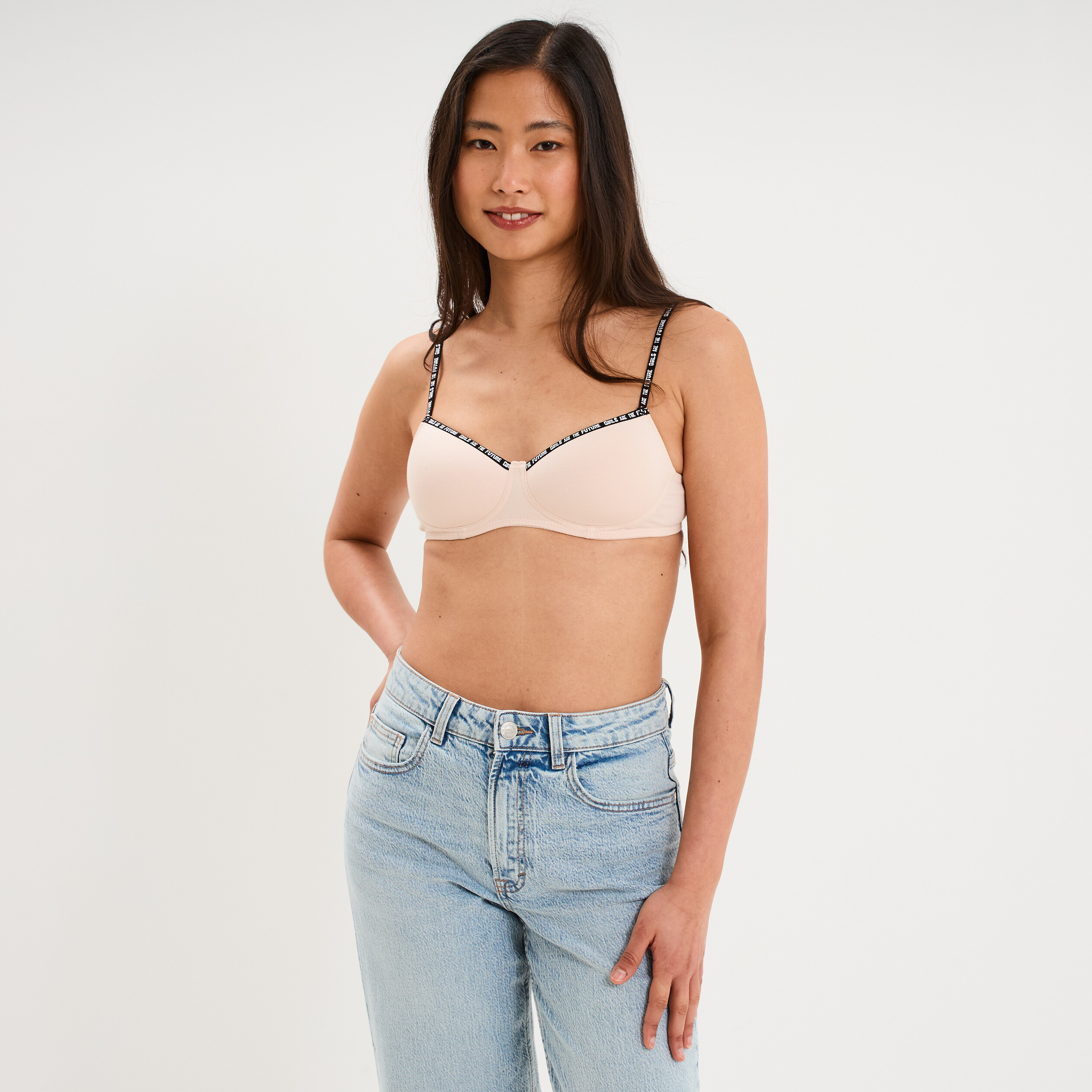 Soutien-gorge triangle padd&eacute; rose clair femme