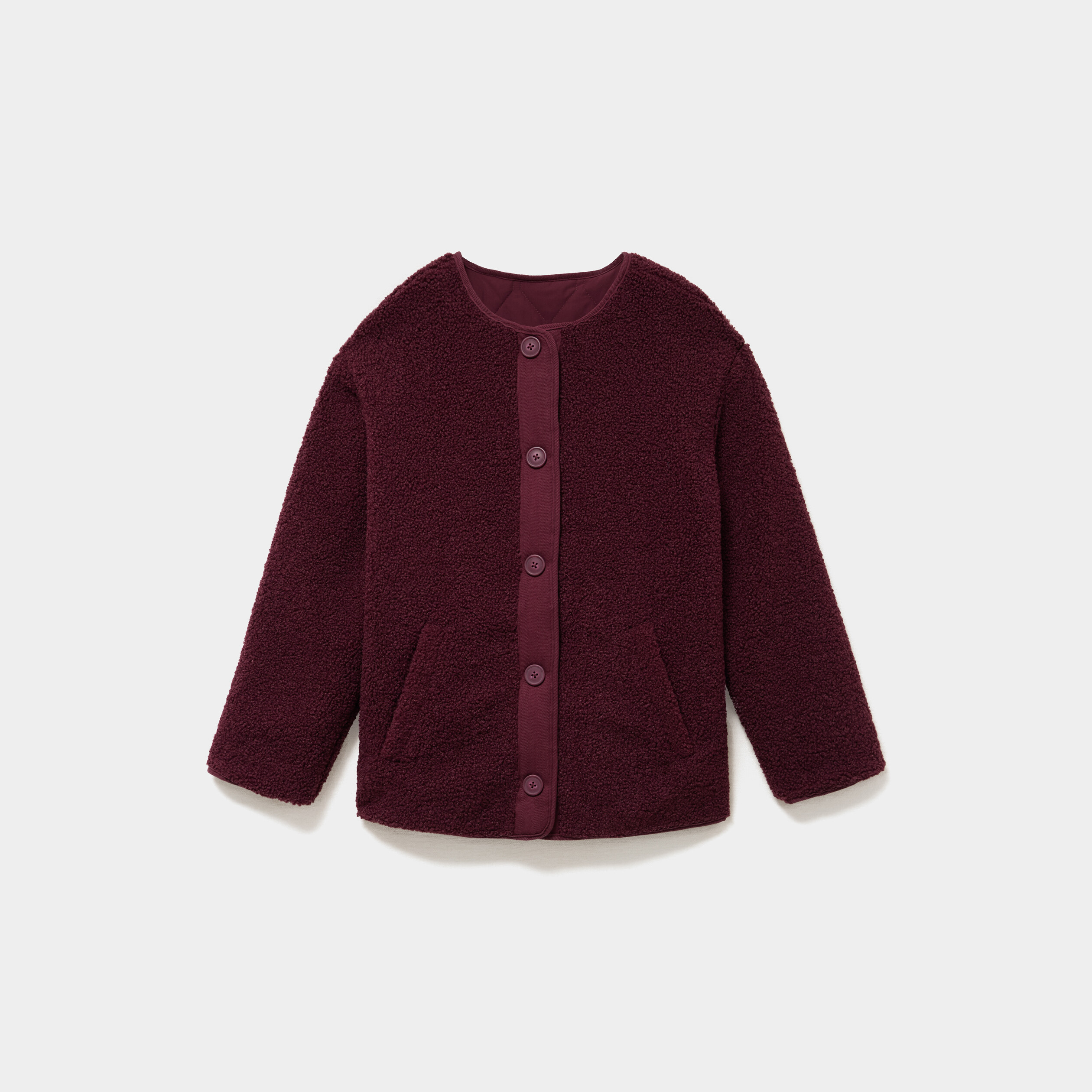 Veste r&eacute;versible matelass&eacute;e et polaire violet fonc&eacute; femme