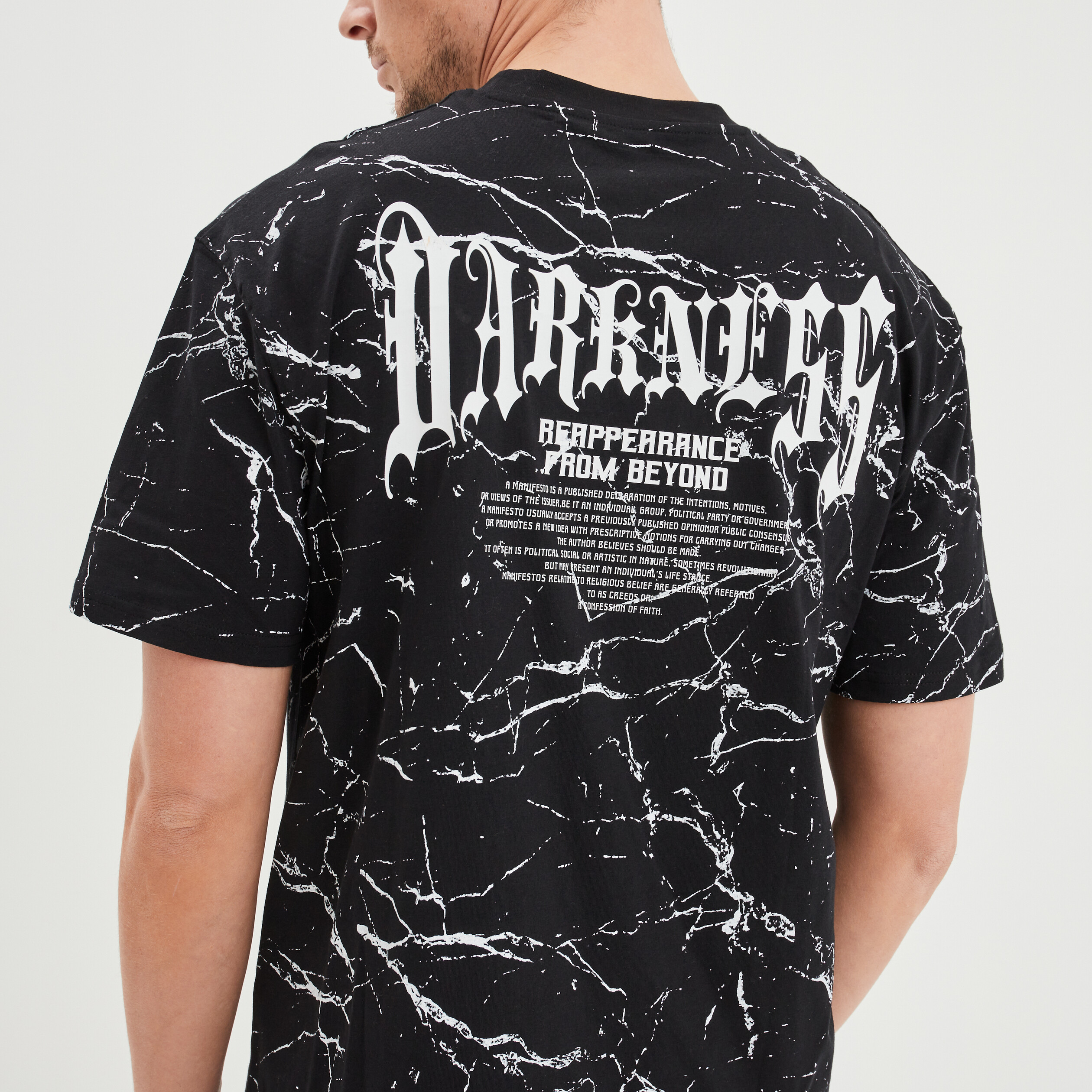 T-shirt oversize manches courtes Liberto noir homme