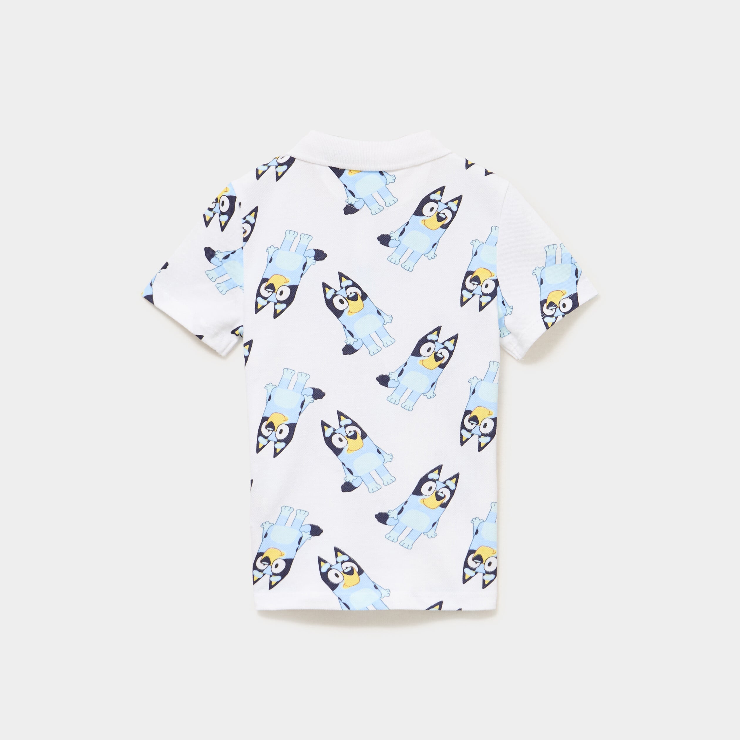 Polo manches courtes coton Bluey blanc gar&ccedil;on