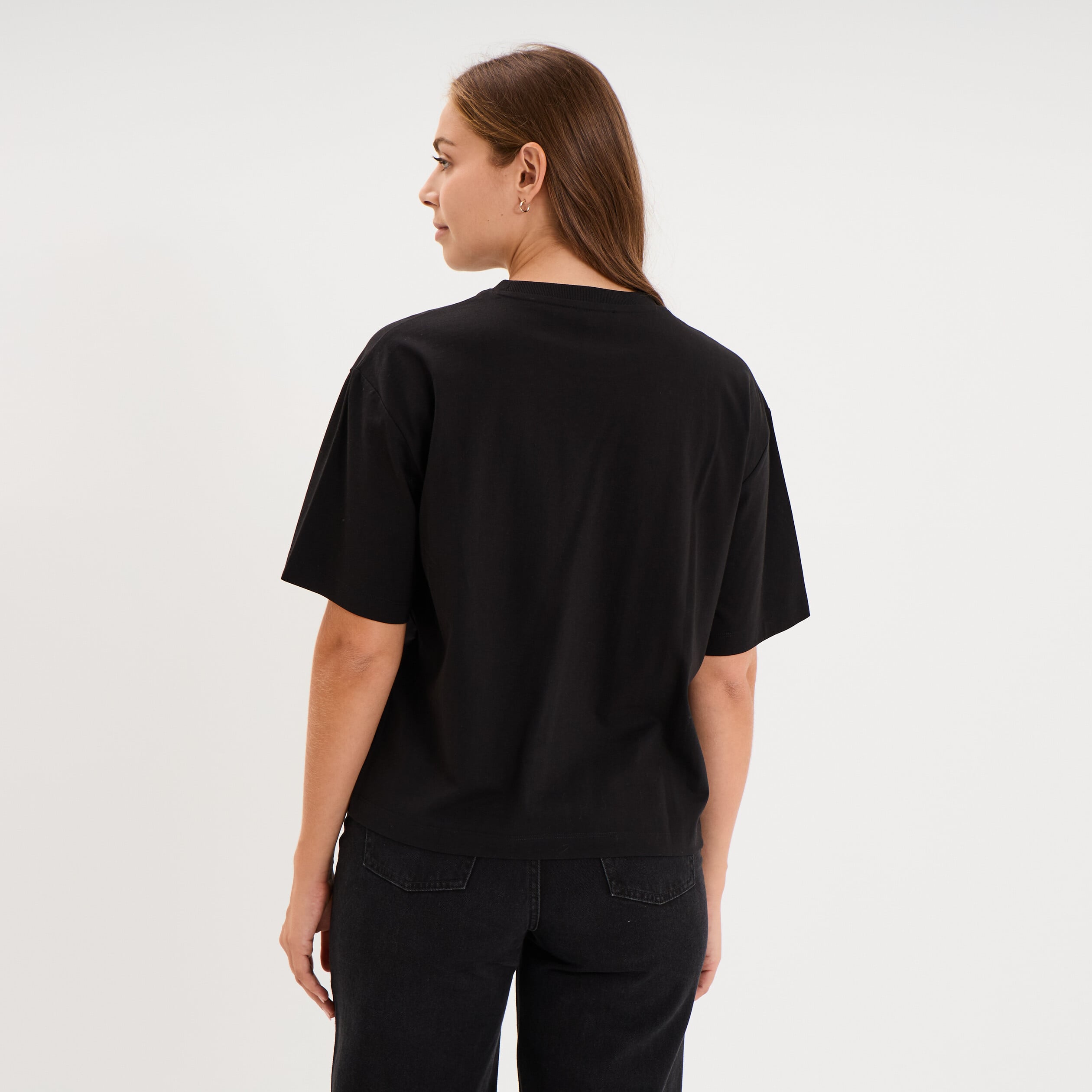 T-shirt oversize &agrave; sequins coton noir femme