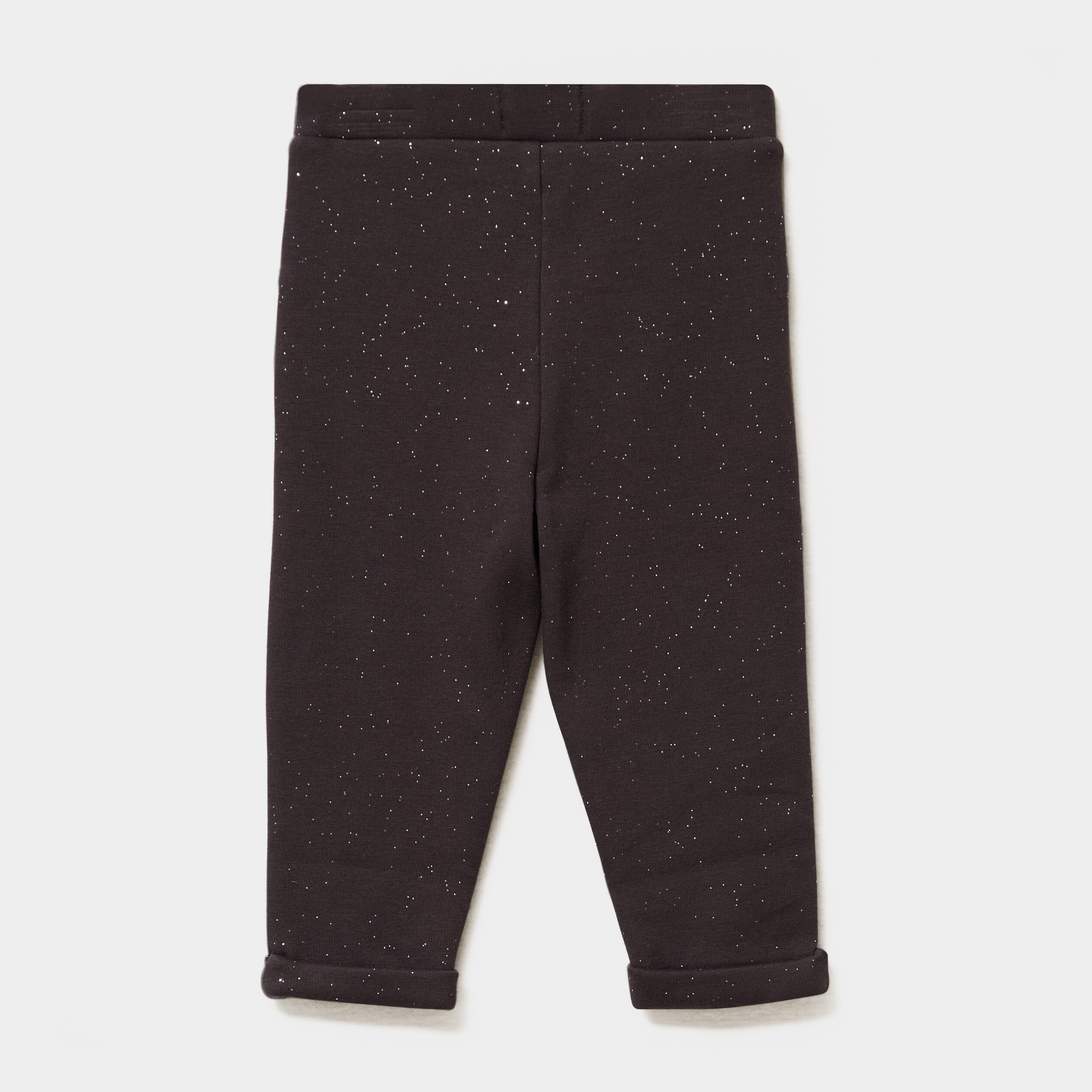 Legging molletonn&eacute; &agrave; paillettes gris fonc&eacute; b&eacute;b&eacute; fille