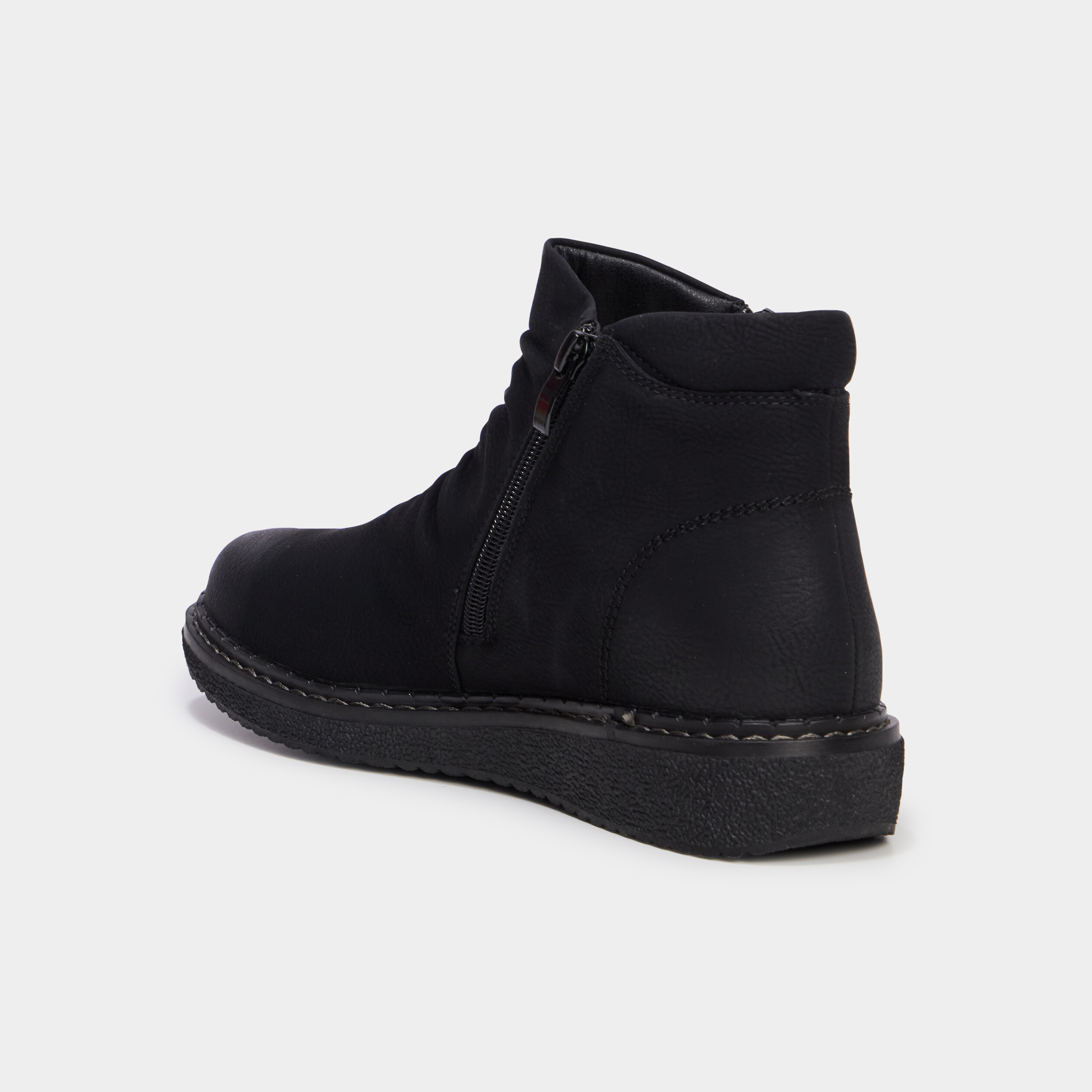 Boots effet pliss&eacute; noir femme