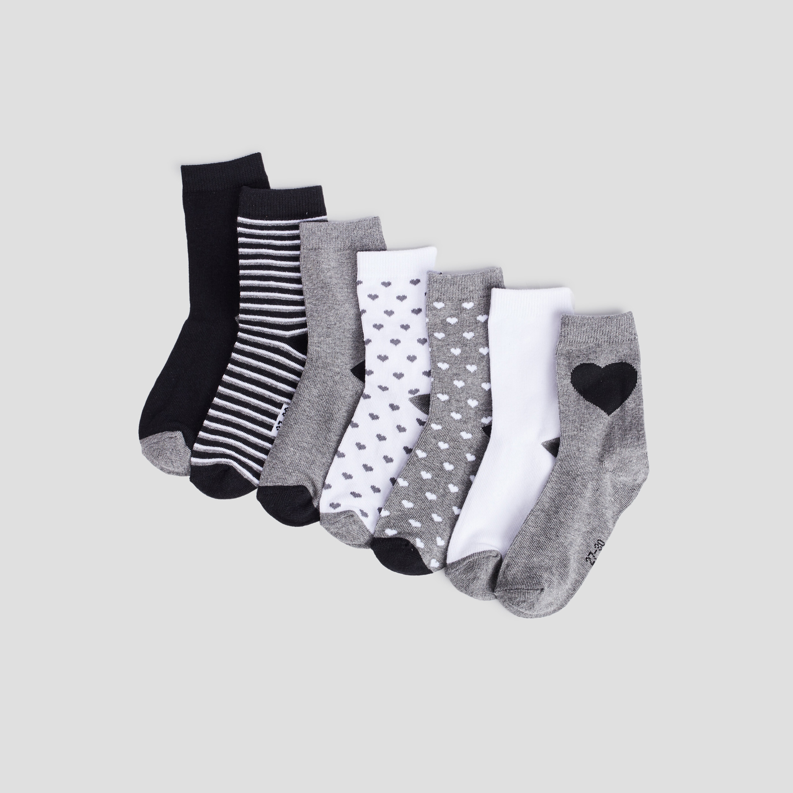 lot 6 paires chaussettes gris fille Lot 6 paires chaussettes gris fille