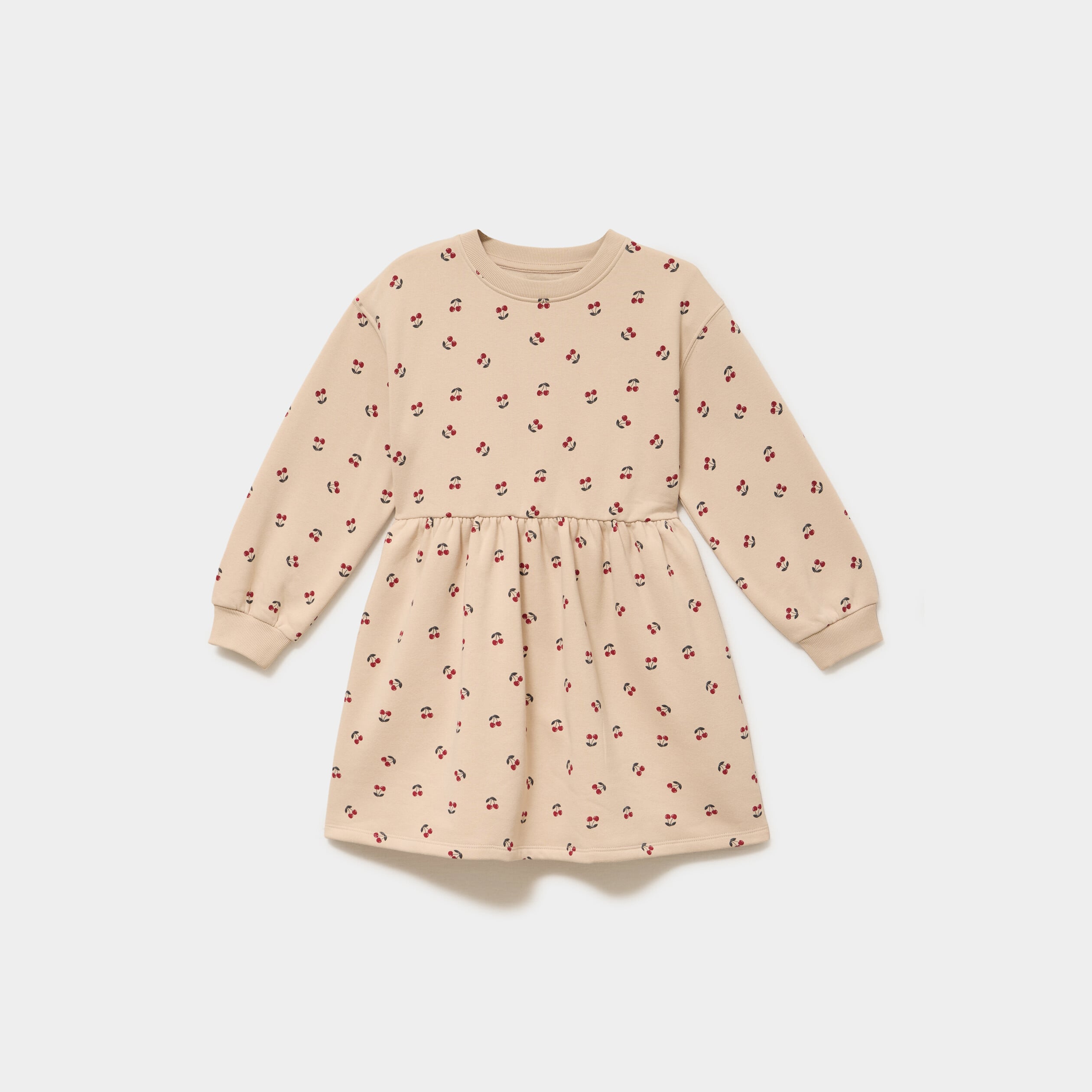 Robe sweat molletonn&eacute;e ample courte ficelle fille