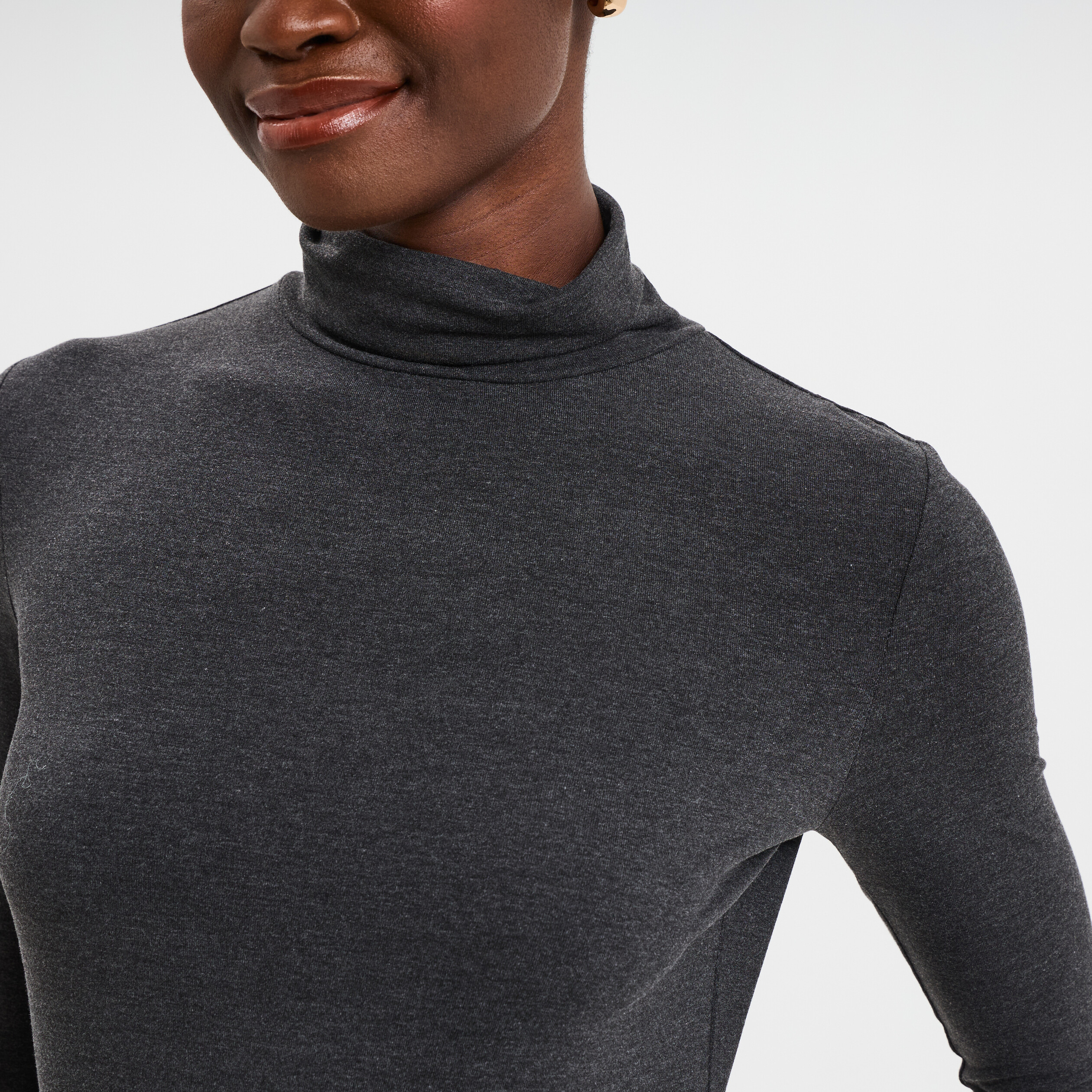 Charmoni Pull Sous Pull Femme Col Roulé Manches Longues - Coupe Classique Léger Extensible Viscose Élasthanne Taille Unique