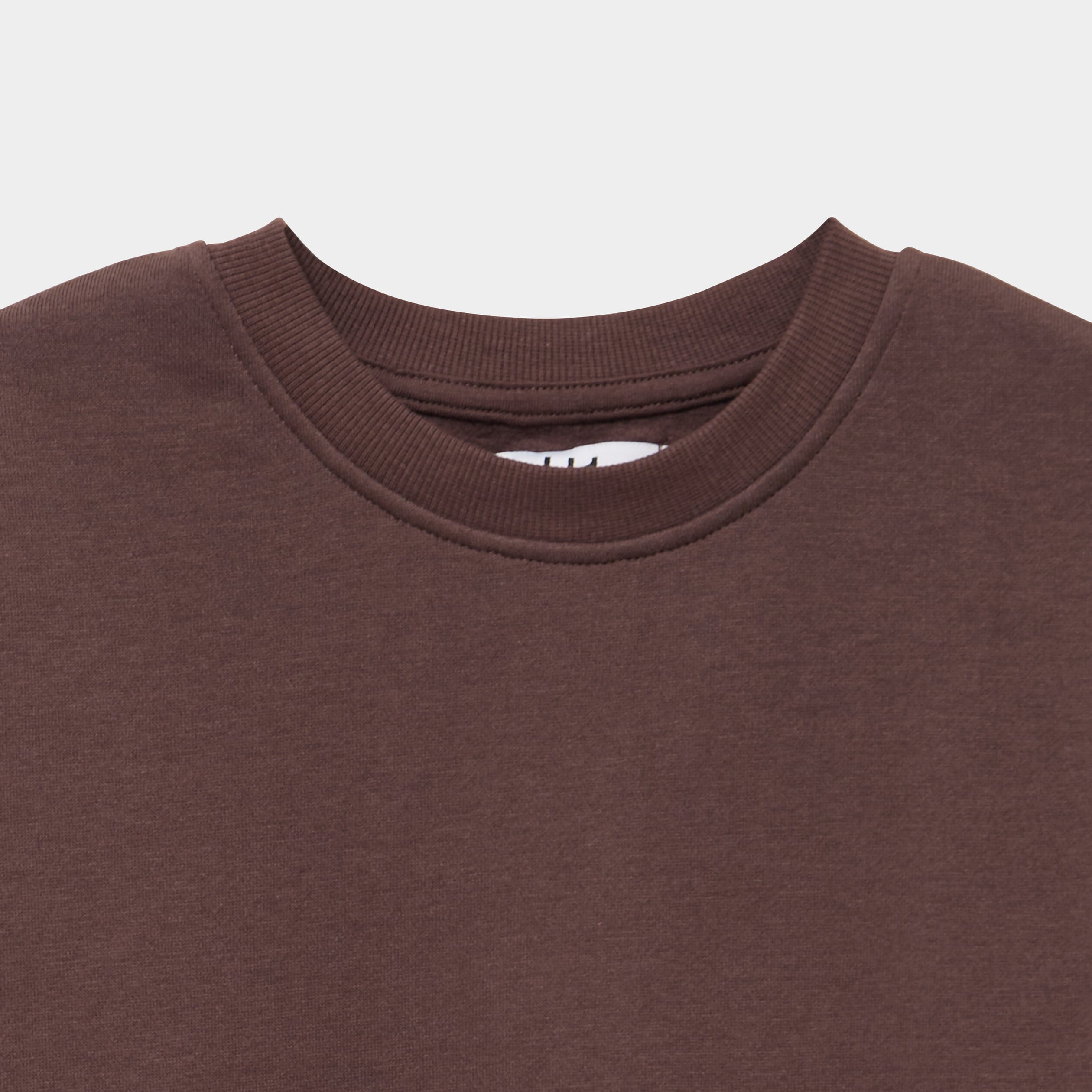 Sweat oversize manches longues col rond marron fonc&eacute; gar&ccedil;on