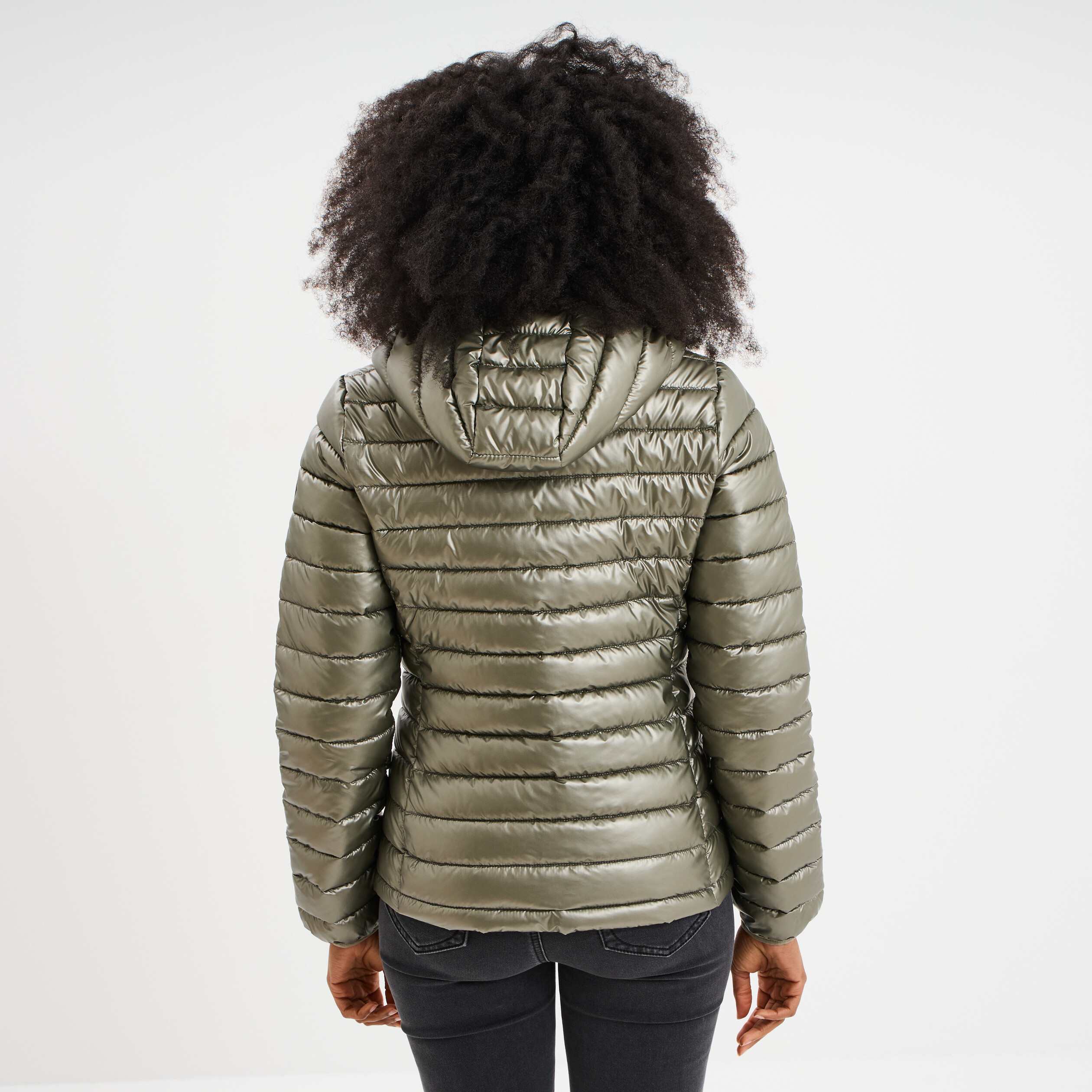 doudoune legere deperlante a capuche vert kaki femme Doudoune légère déperlante à capuche vert kaki femme