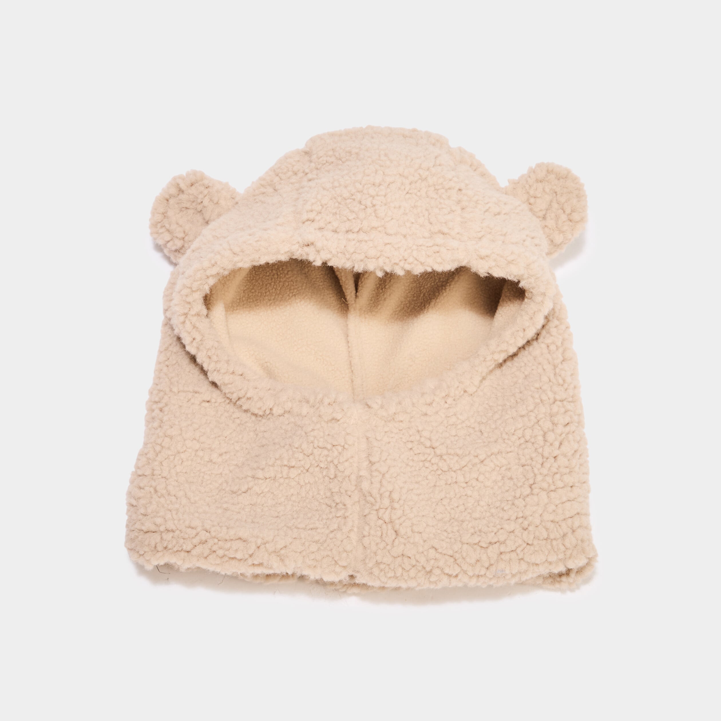 Cagoule effet polaire sable b&eacute;b&eacute;