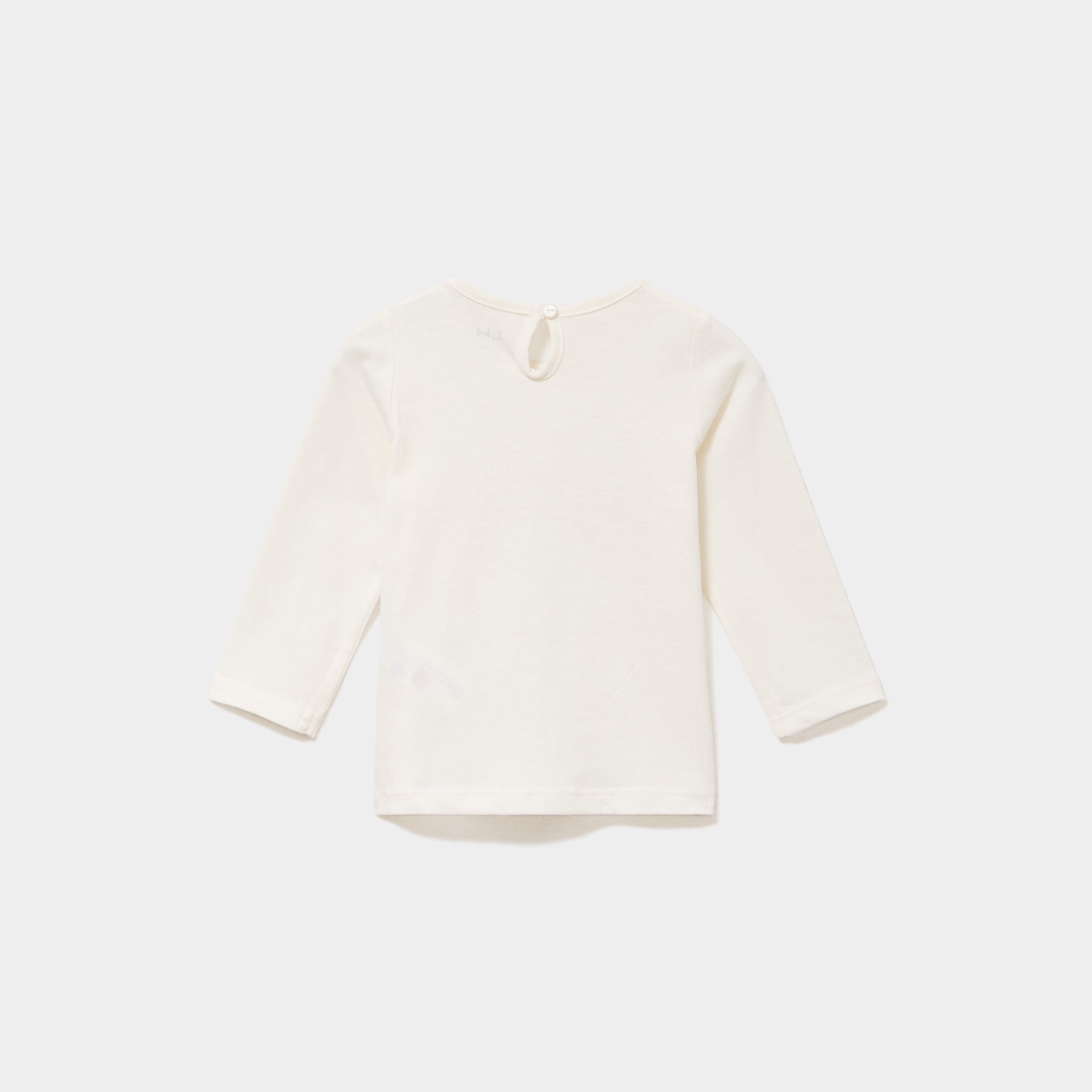 T-shirt manches longues coton blanc b&eacute;b&eacute; fille
