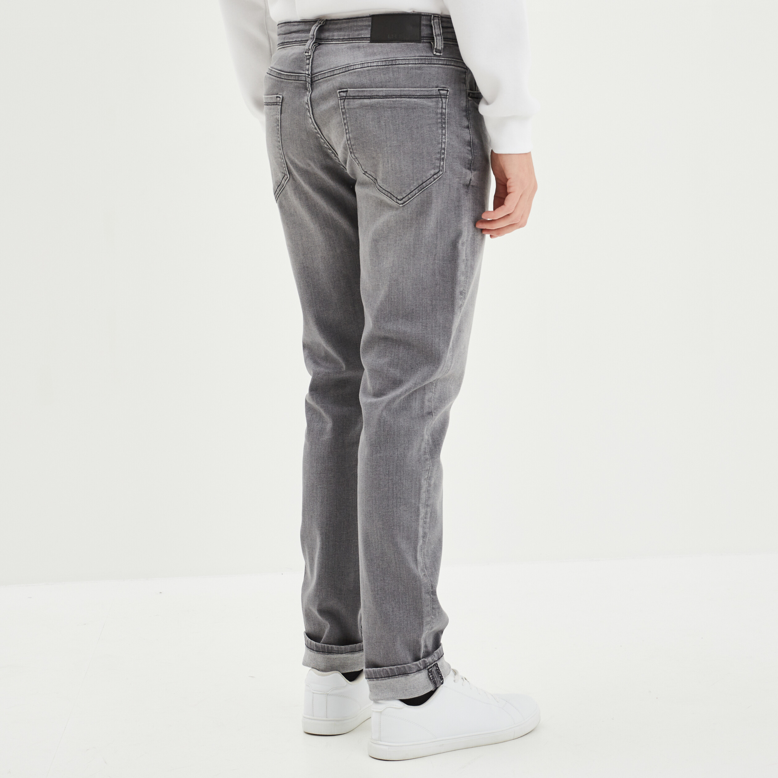 Jeans slim 5 poches denim gris homme