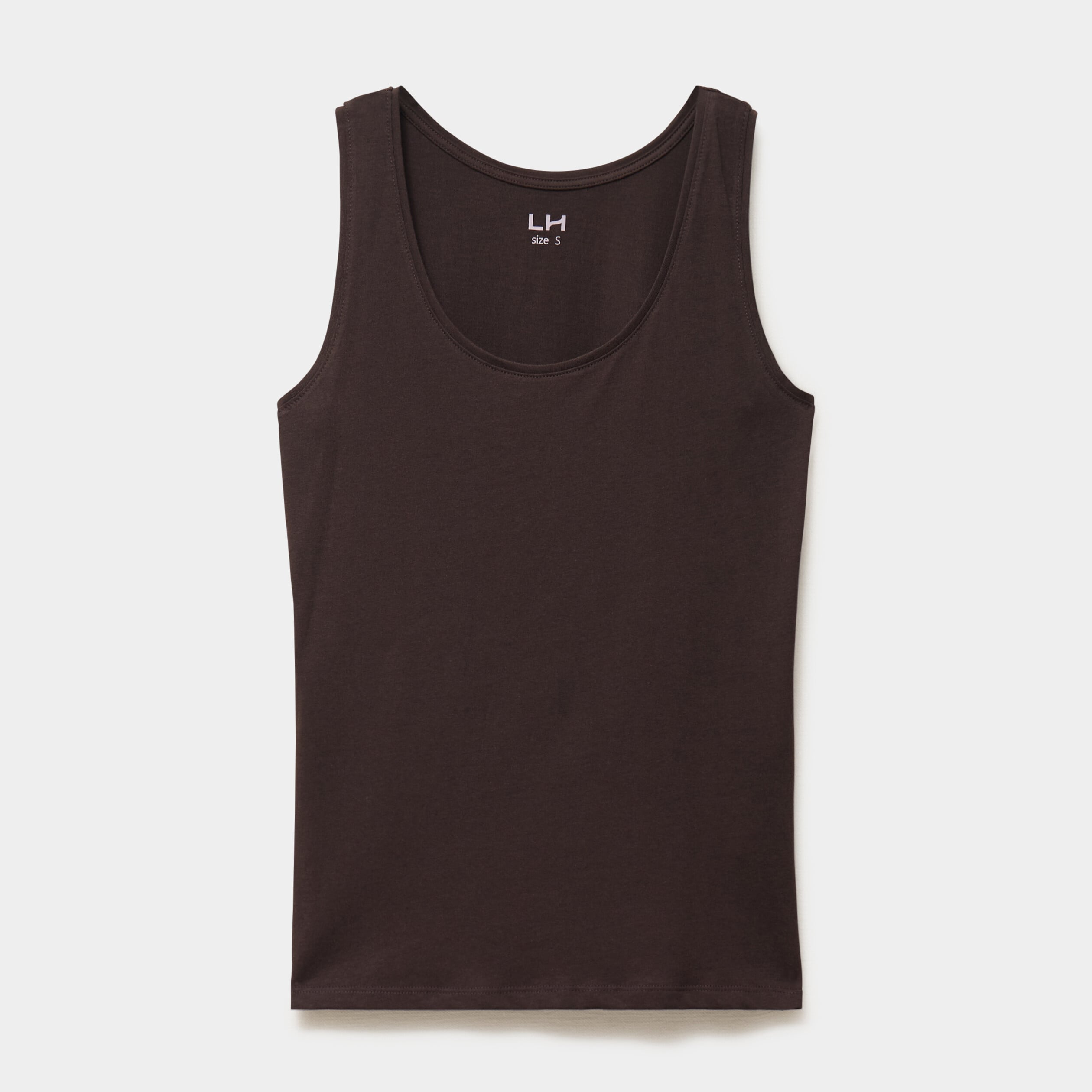 D&eacute;bardeur bretelles larges coton marron fonc&eacute; femme