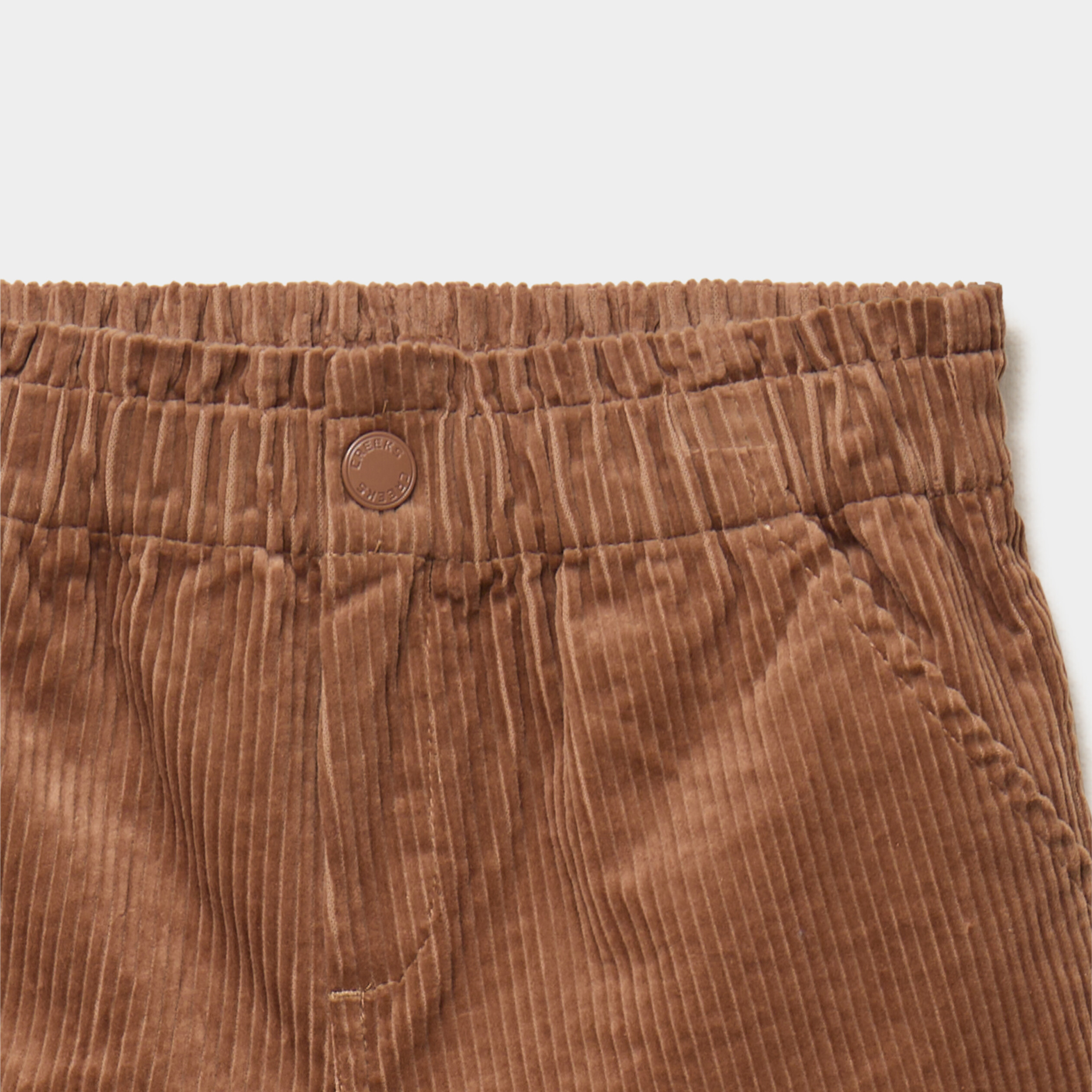 Short effet velours c&ocirc;tel&eacute; camel fille