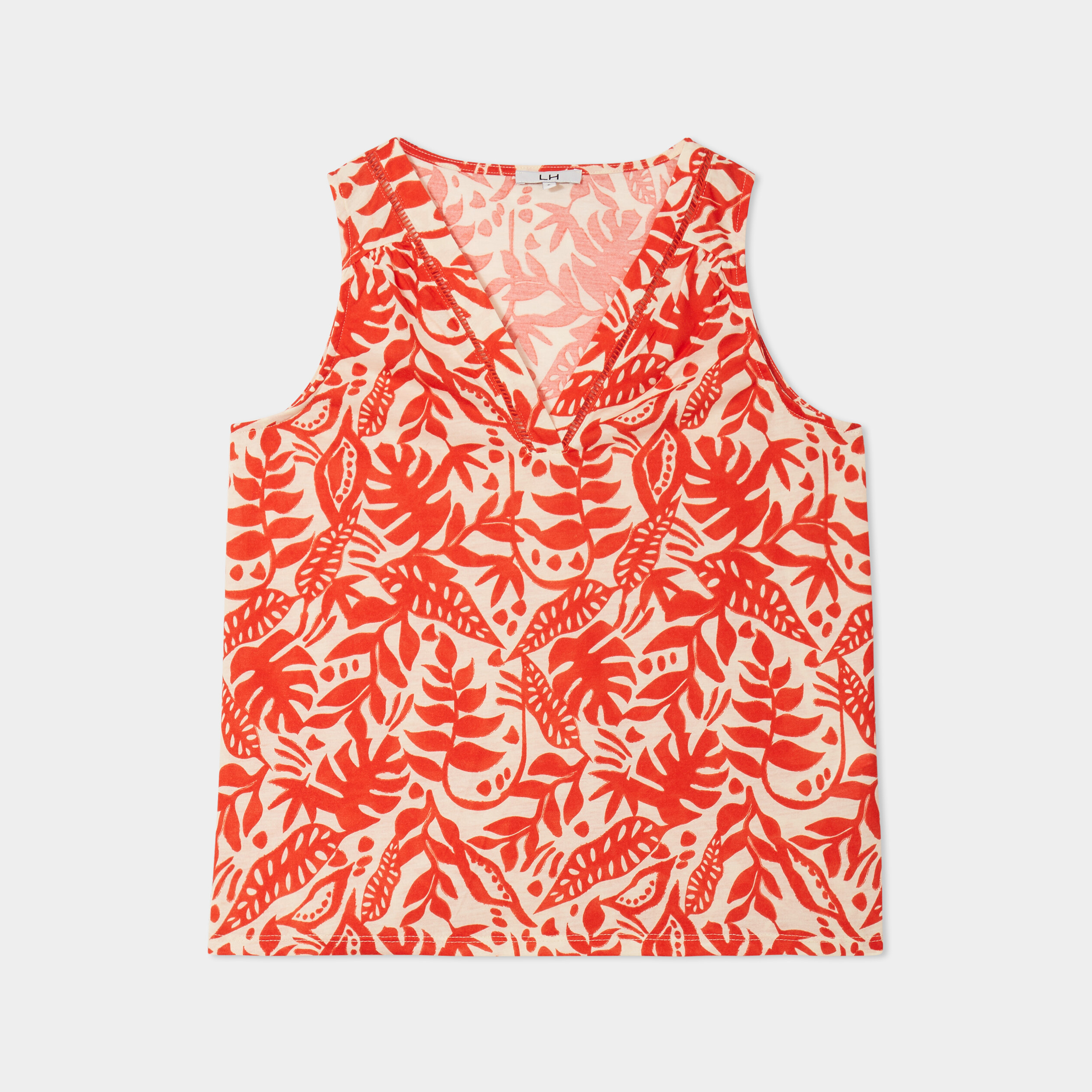 debardeur col en v sans manches rouge femme Débardeur col en V sans manches rouge femme