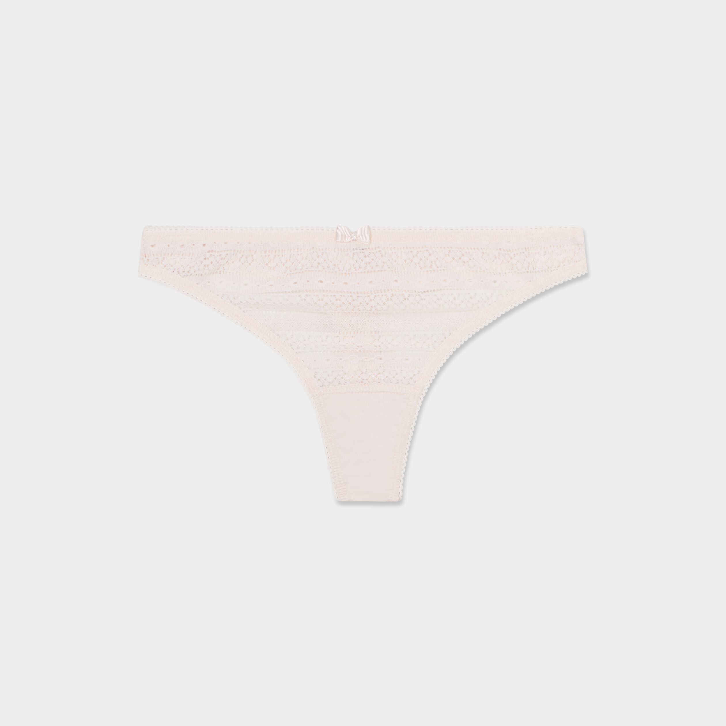 String en dentelle rose poudr&eacute;e femme