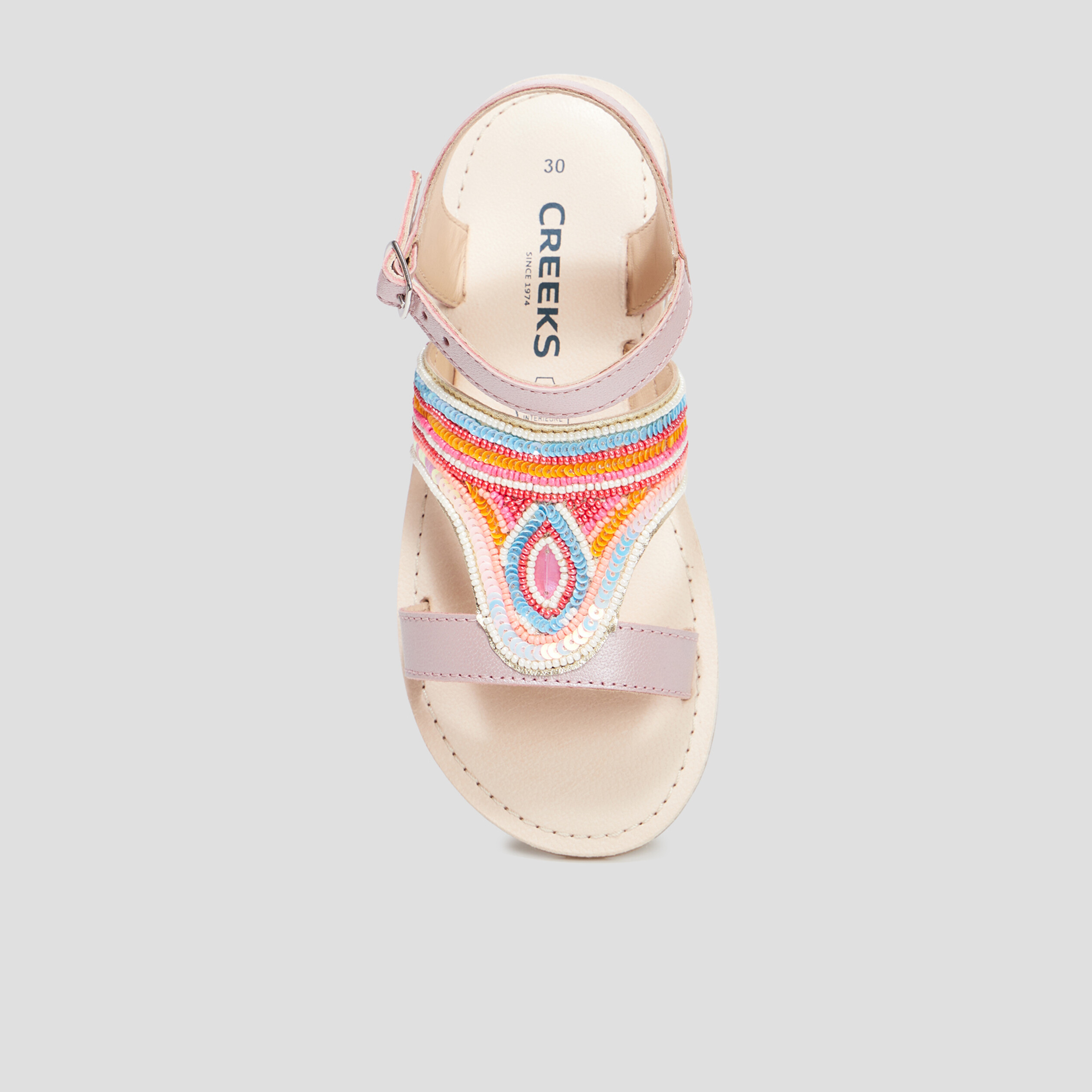 sandales avec perles creeks rose fille Sandales avec perles Creeks rose fille