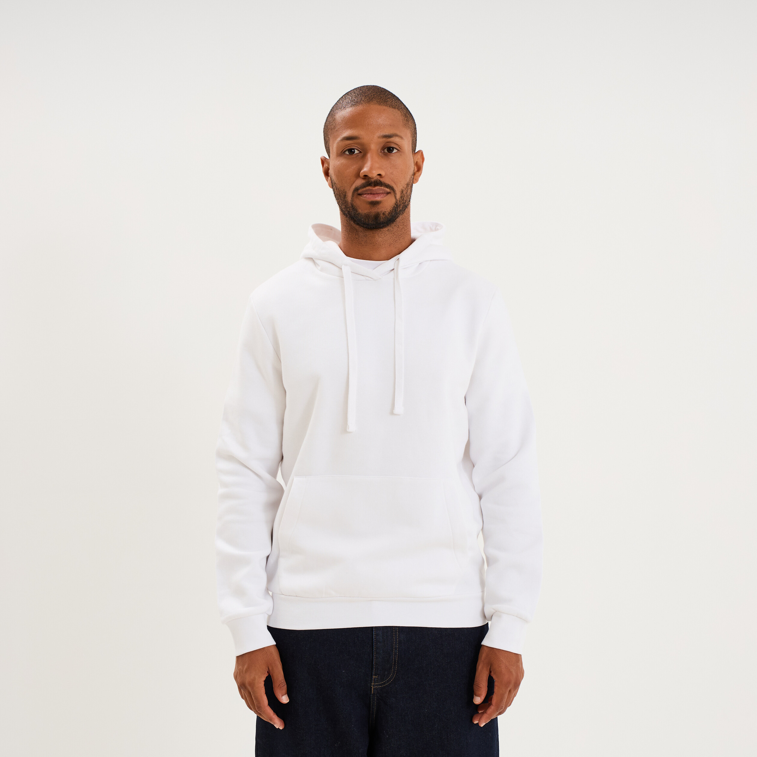Sweat molleton &agrave; capuche hoodie blanc homme