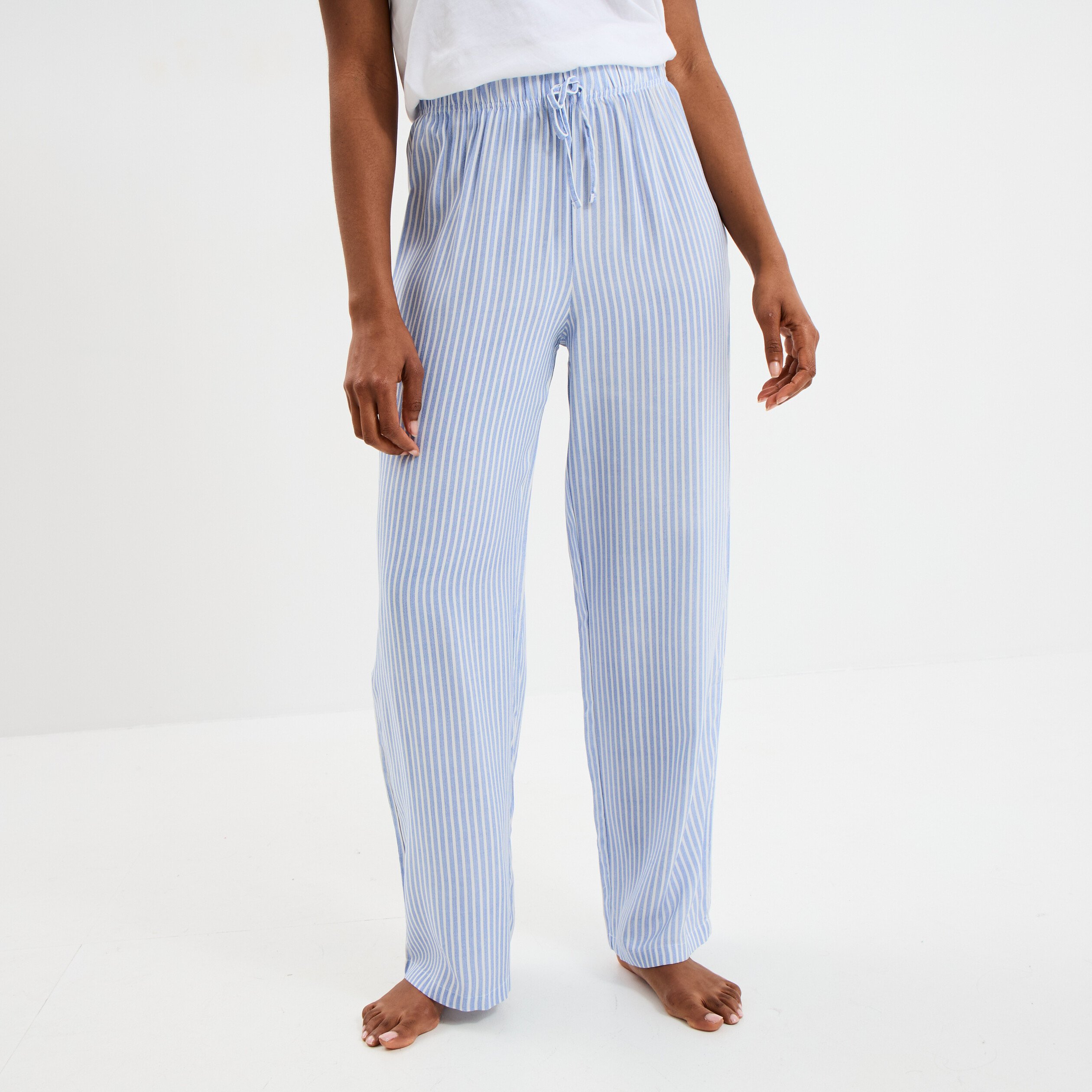 pantalon de pyjama fluide bleu femme Pantalon de pyjama fluide bleu femme