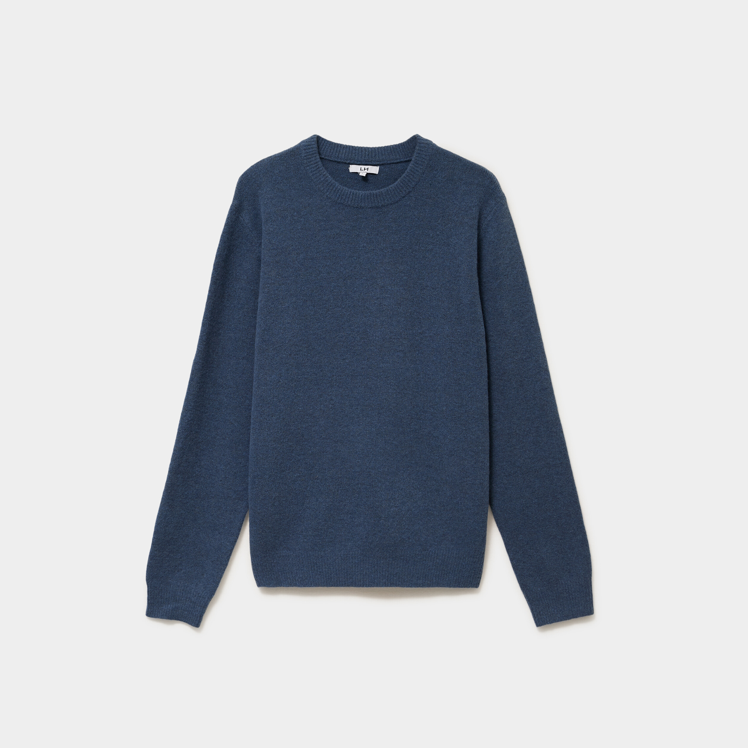 Pull col rond manches longues bleu gris homme