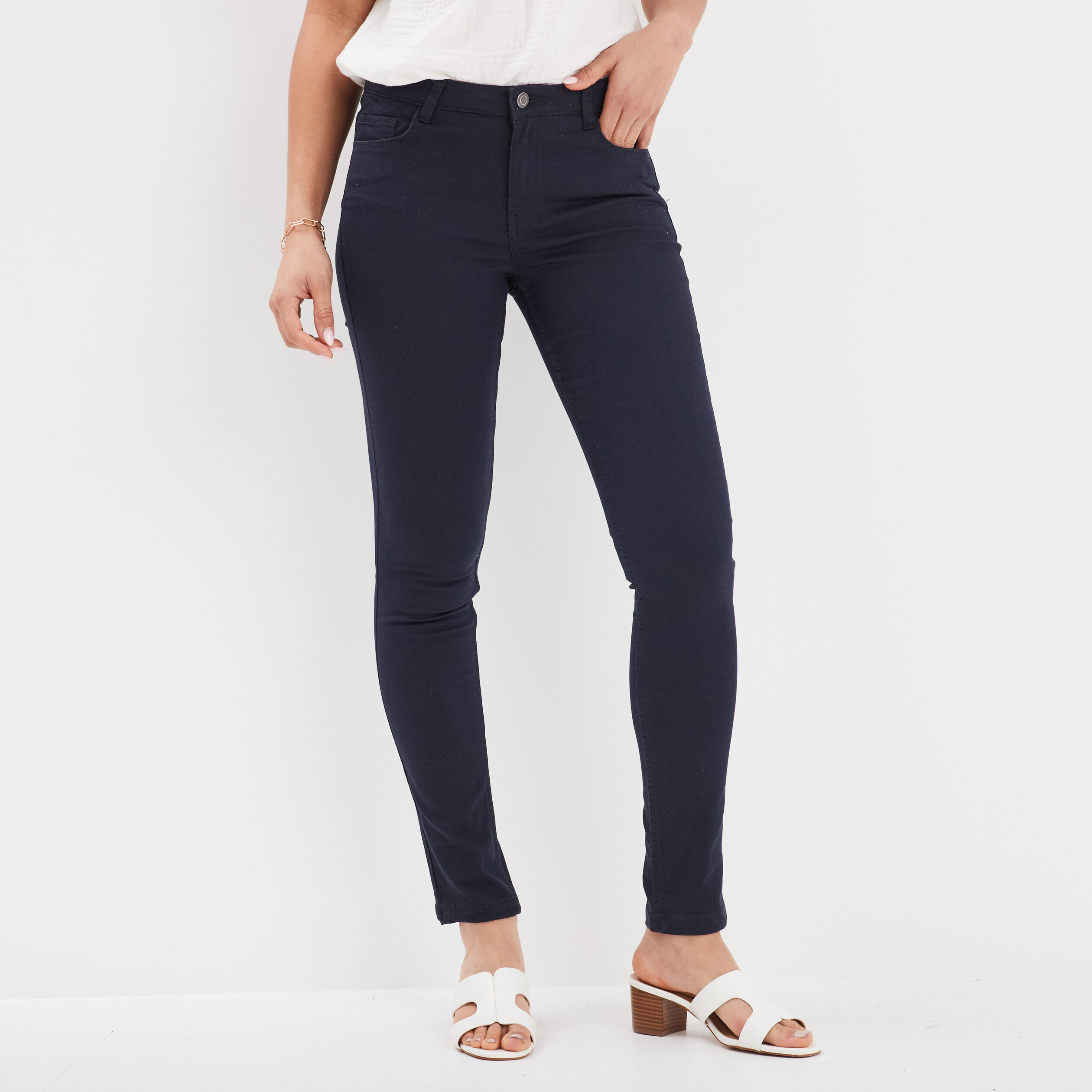 Slim bleu top marine femme