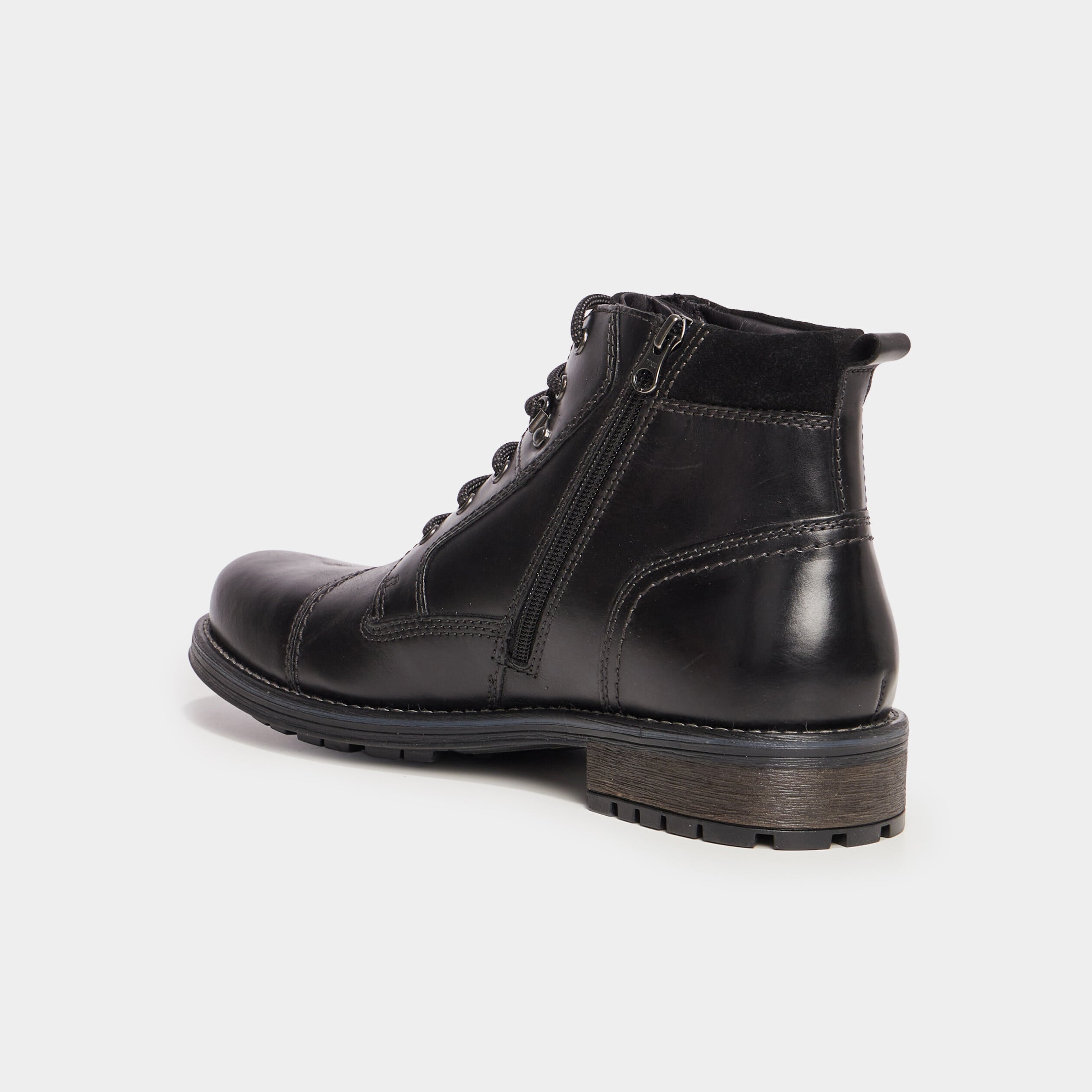 Bottines en cuir noir homme