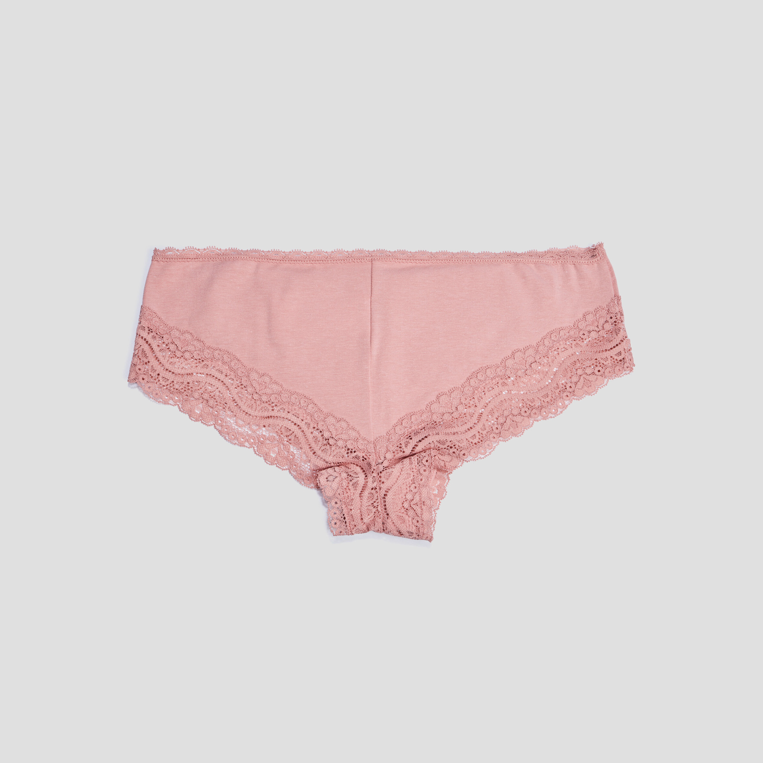 lot 3 shortys en coton avec dentelle vieux rose femme Lot 3 shortys en coton avec dentelle vieux rose femme