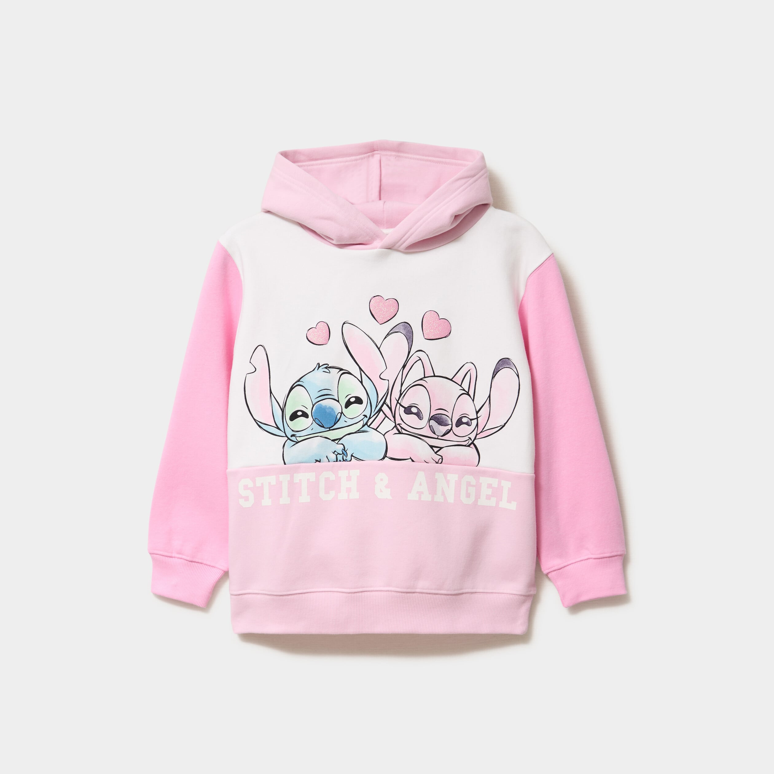 Sweat hoodie coton Stitch Angel multicolore fille