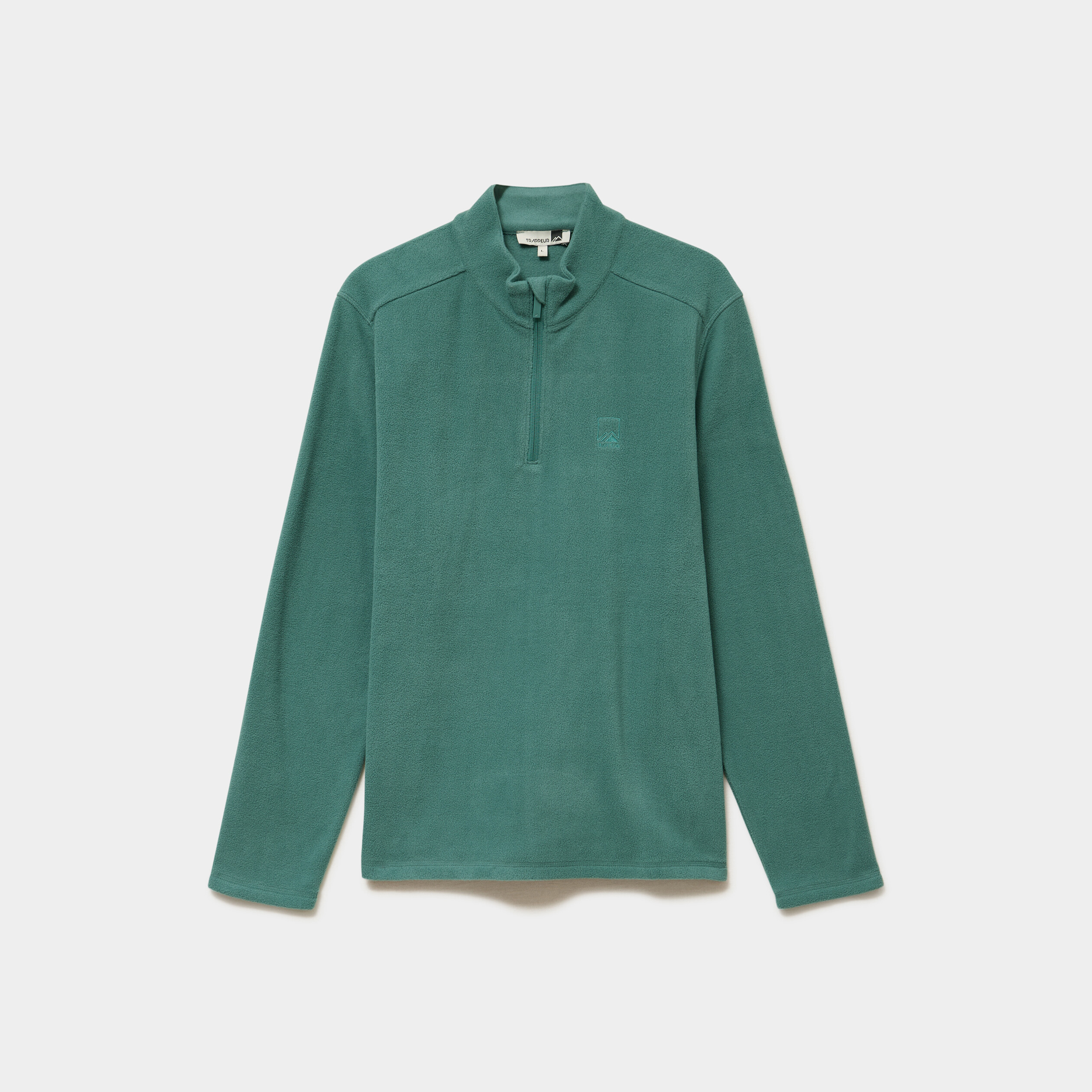 Sweat polaire col camionneur vert fonc&eacute; homme