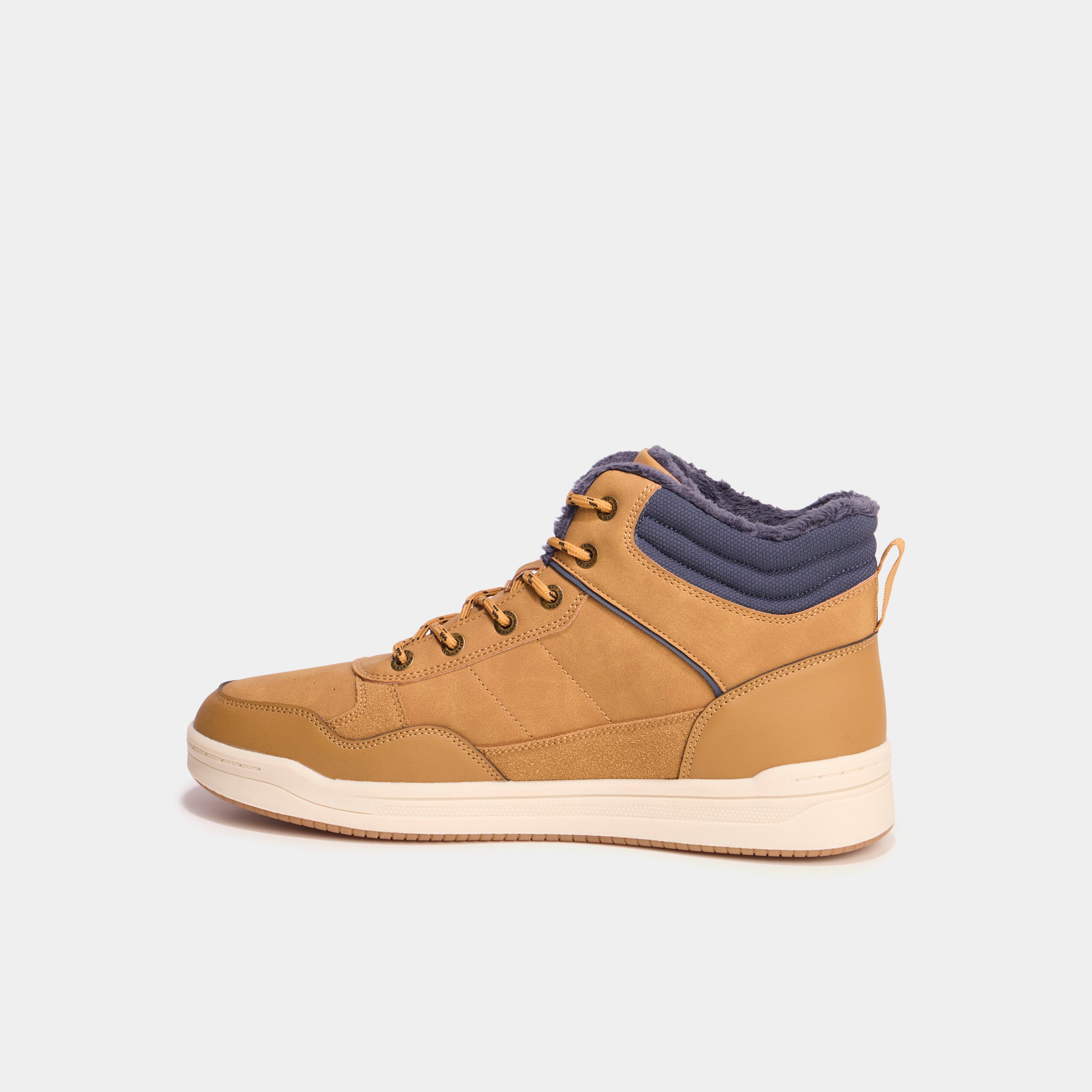 Baskets montantes avec lacets marron clair homme