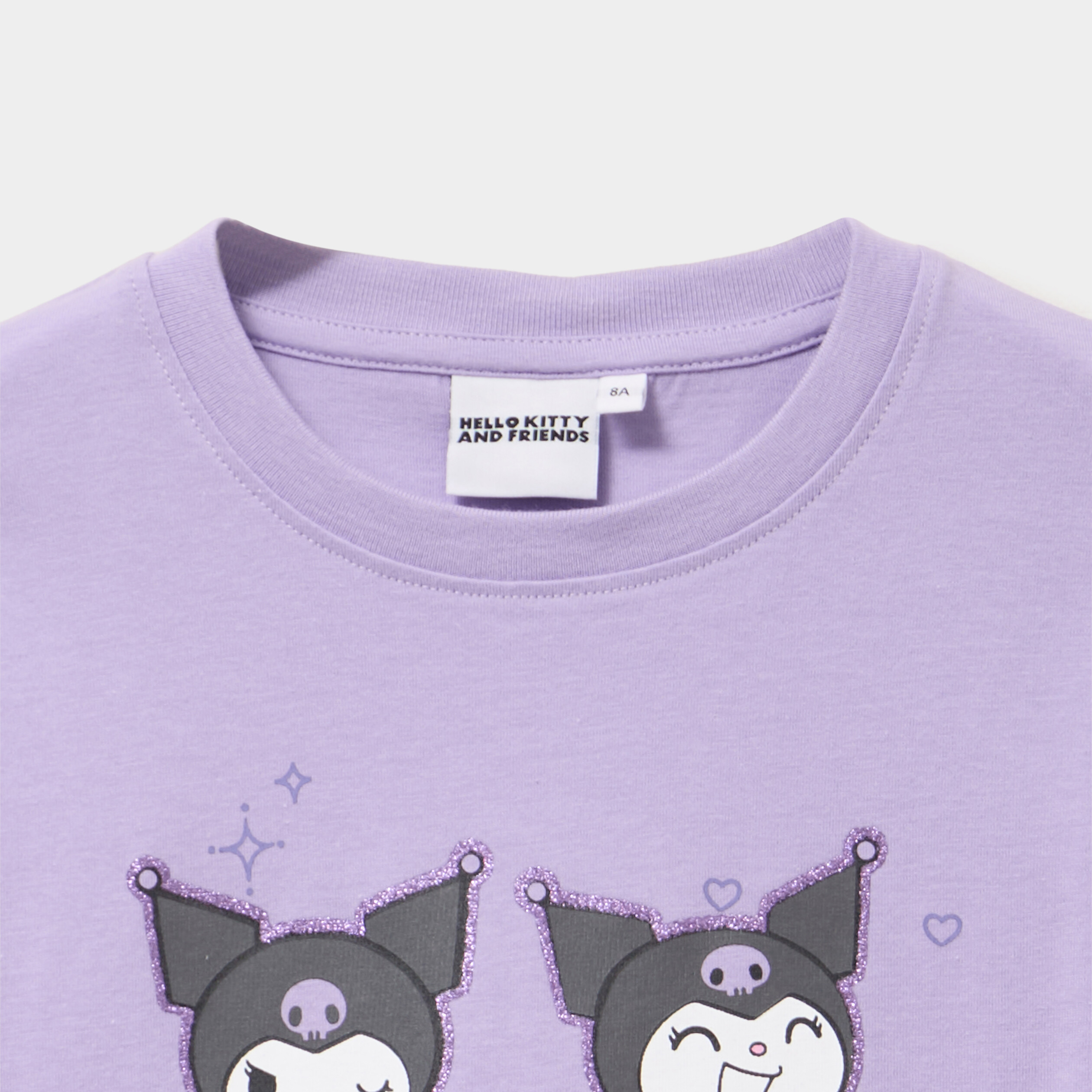 T-shirt coton Hello Kitty Kuromi mauve fille