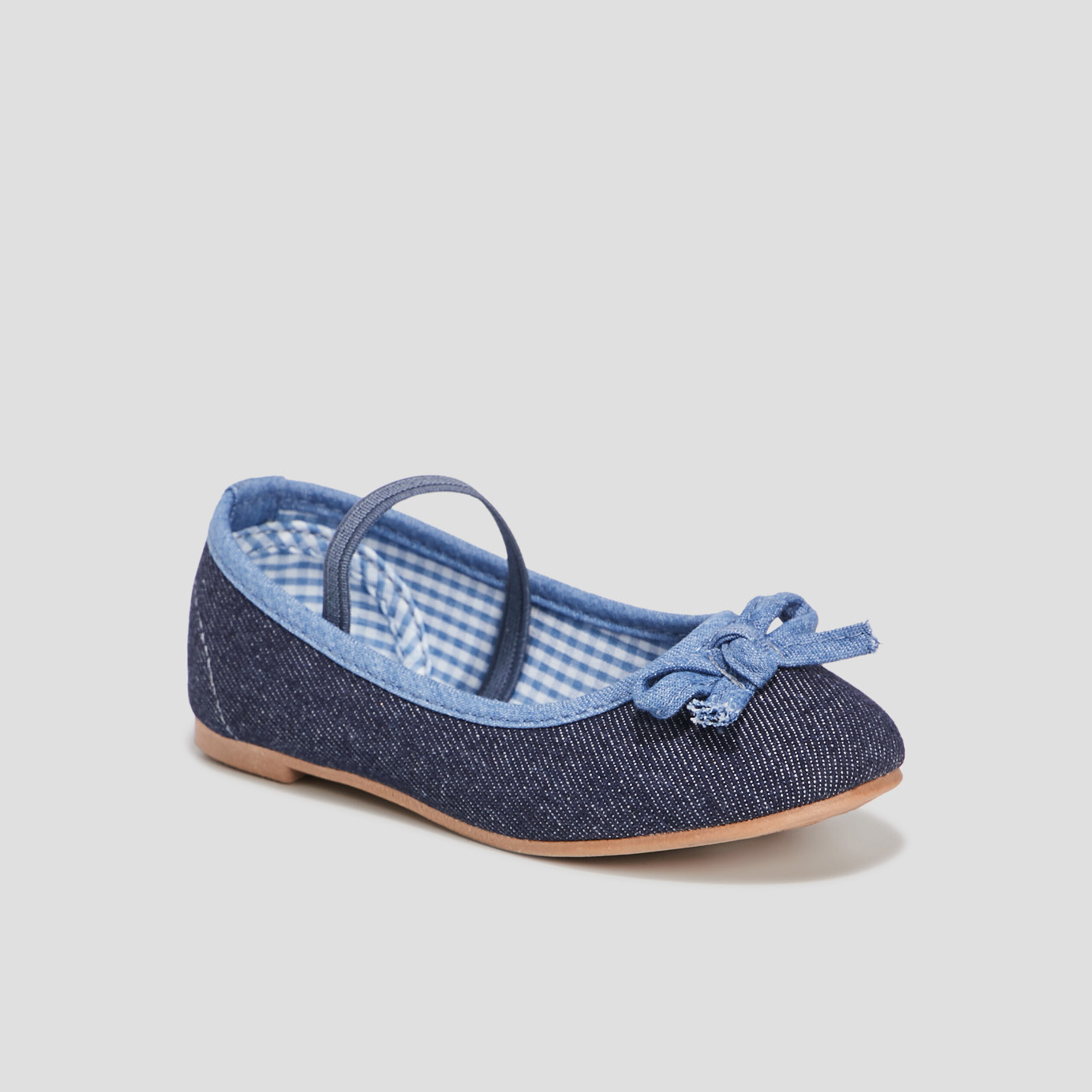 ballerines avec noeuds denim baby bleu fille Ballerines avec noeuds denim baby bleu fille
