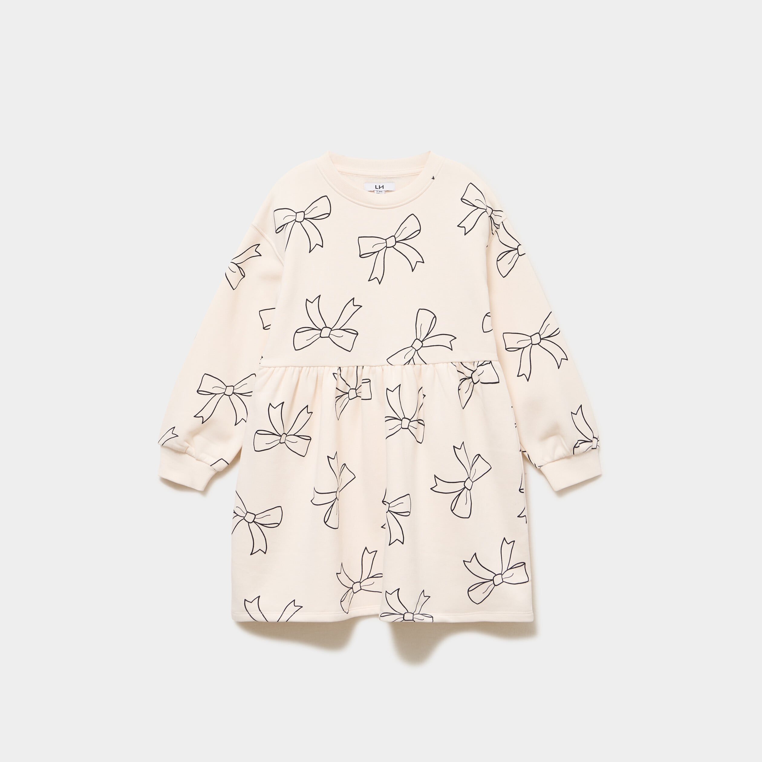Robe sweat molletonn&eacute;e ample courte beige fille
