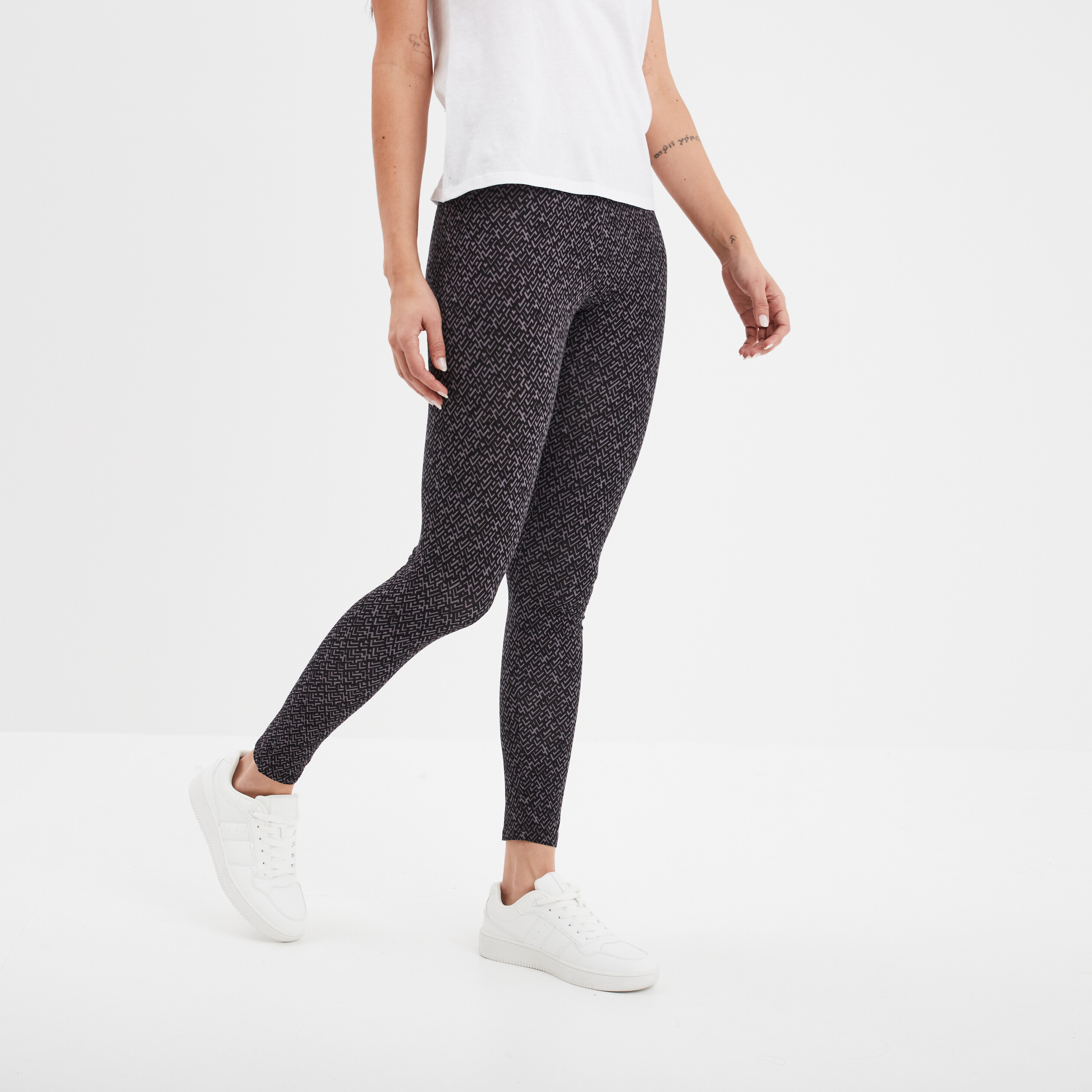 legging long taille haute gris femme Legging long taille haute gris femme
