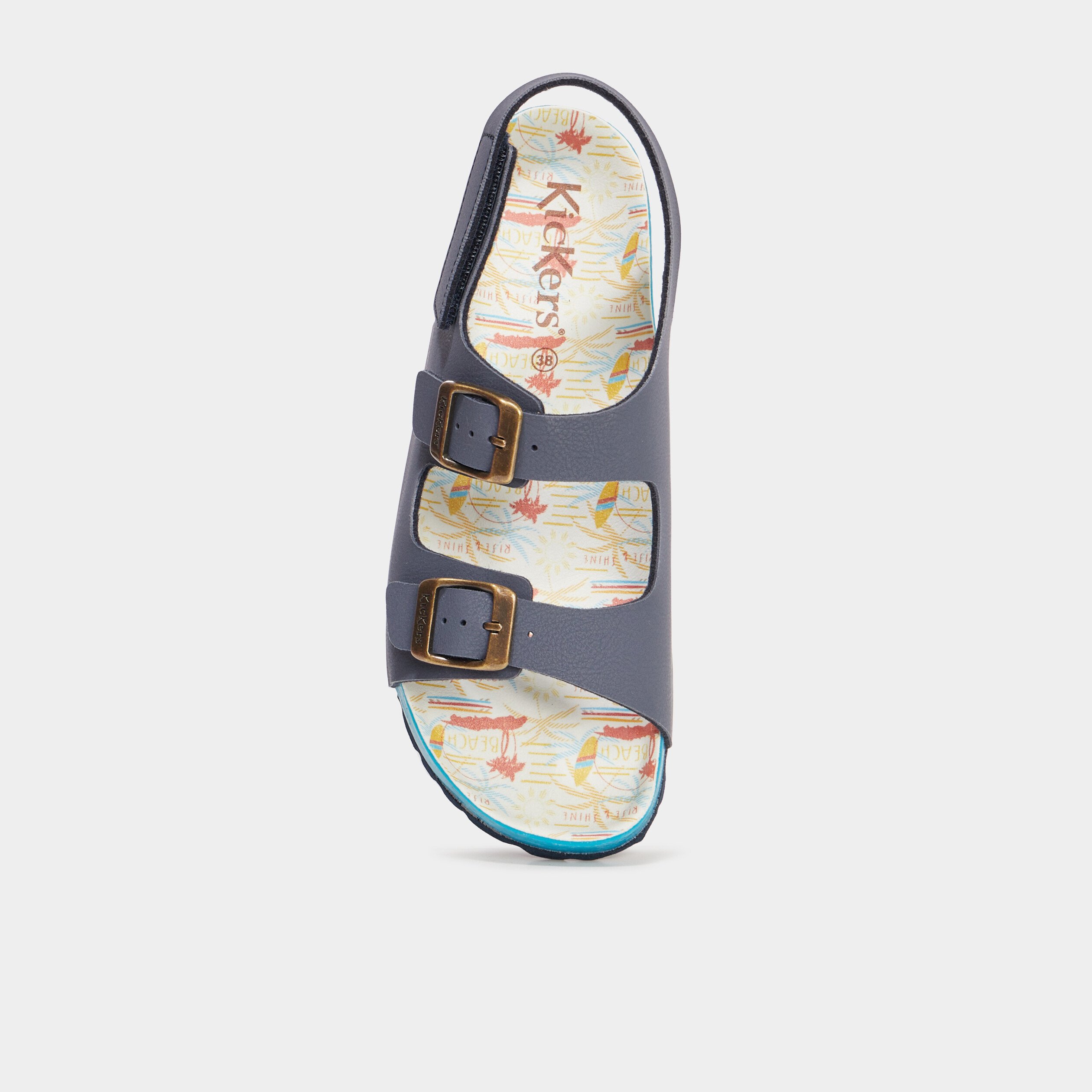 sandales plates kickers sunyva bleu marine garcon Sandales plates Kickers Sunyva bleu marine garçon