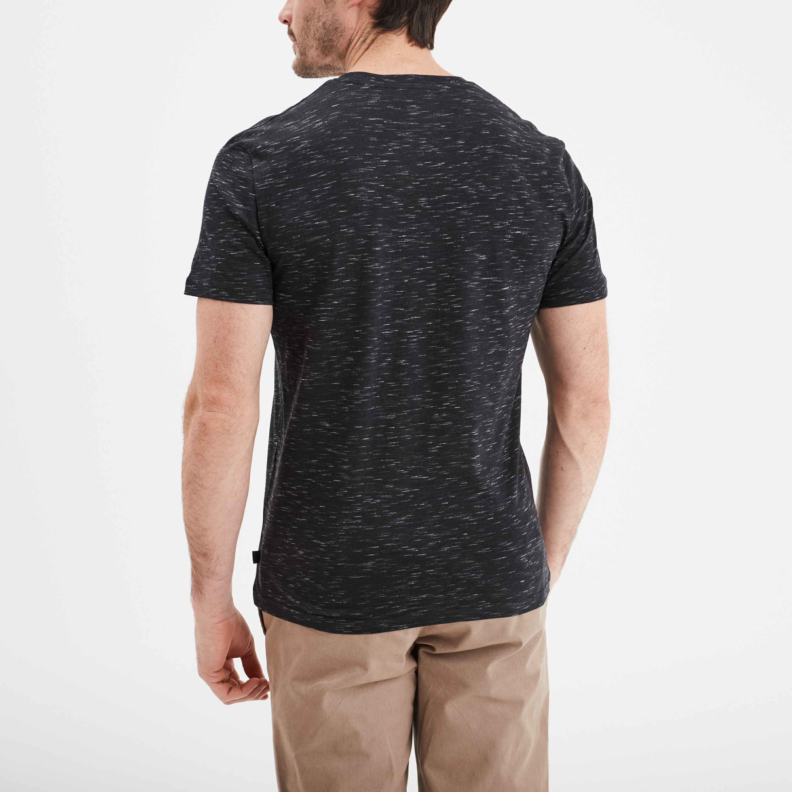 t shirt droit col en v liberto noir homme T-shirt droit col en V Liberto noir homme