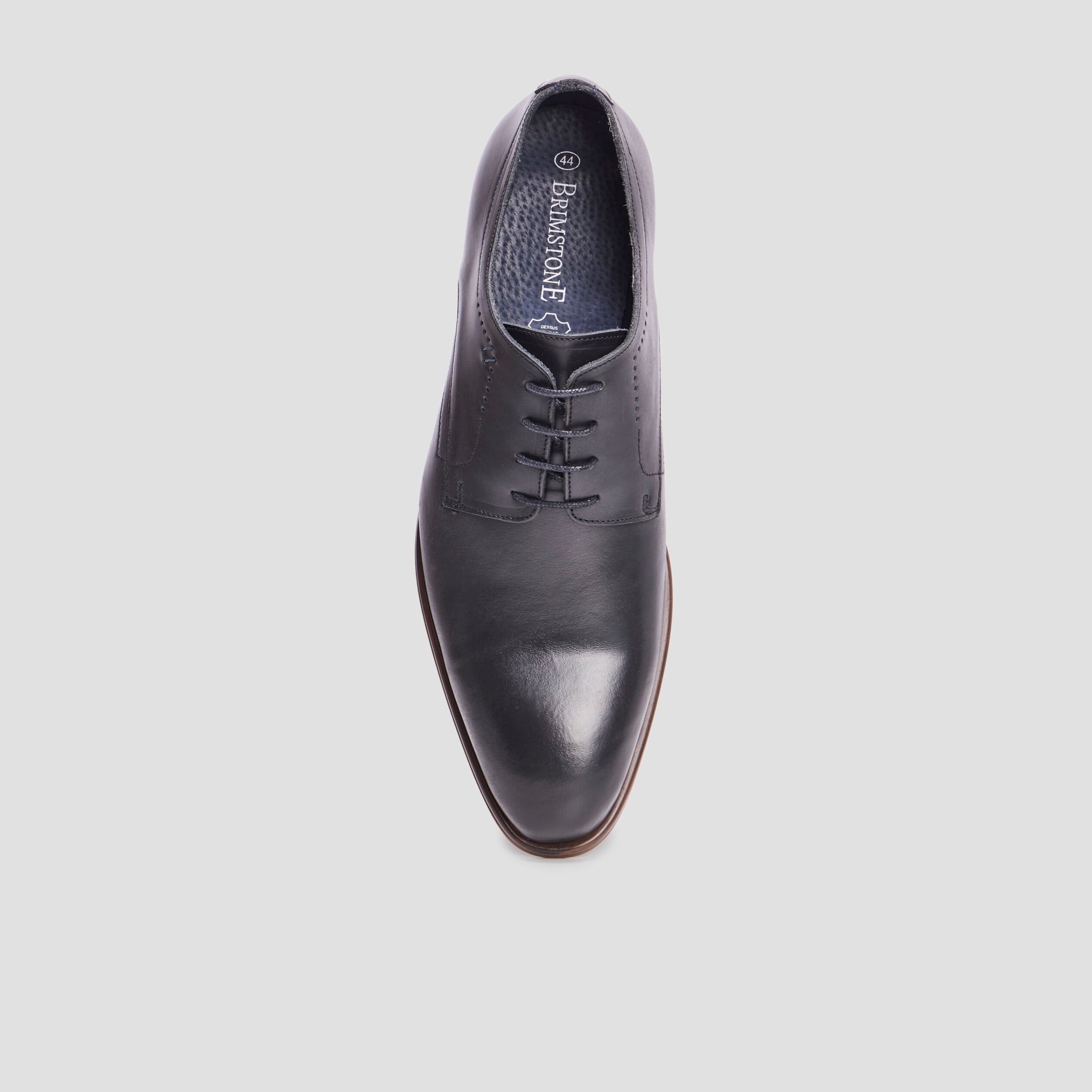 Derbies &agrave; lacets en cuir lisse noir homme