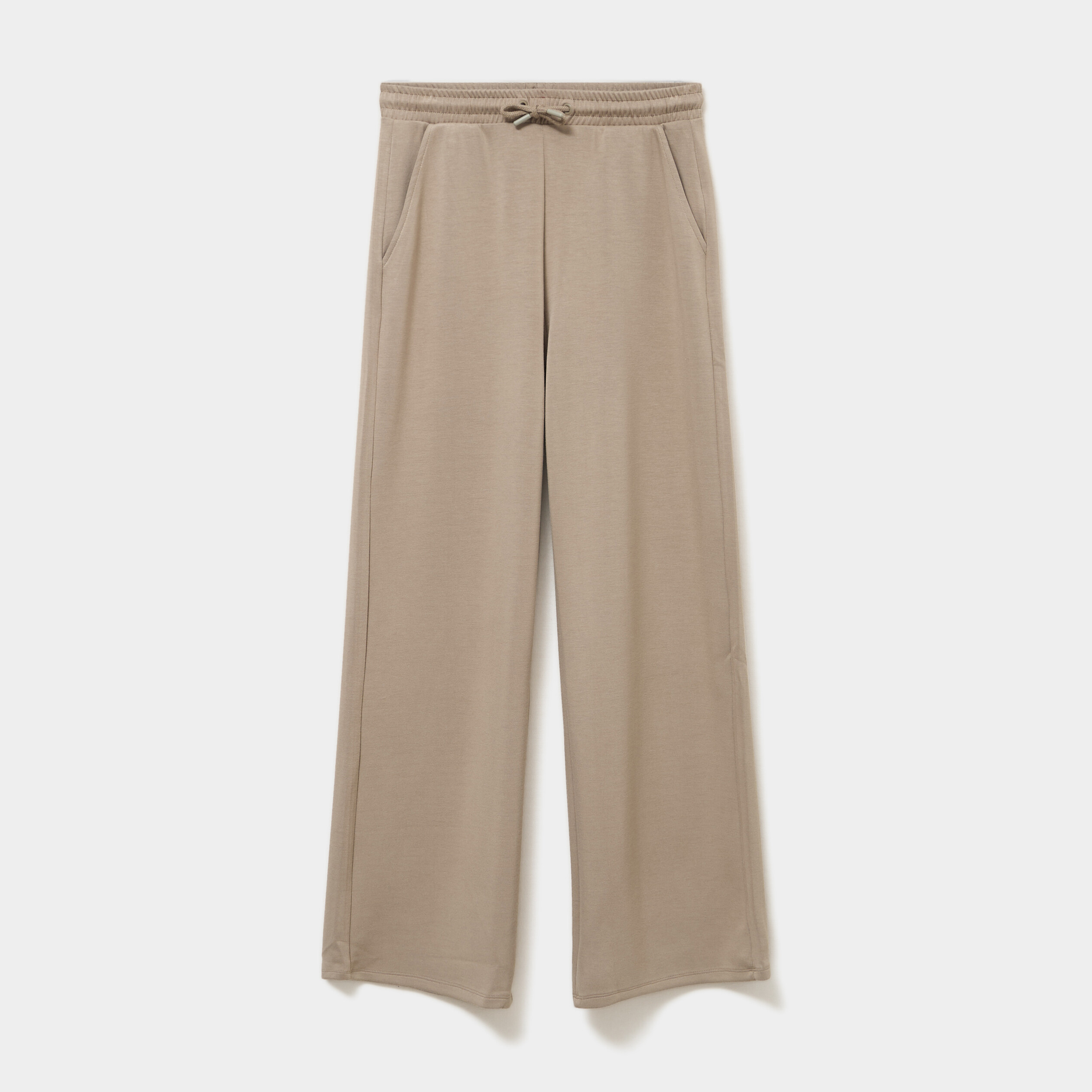 Pantalon de jogging large &eacute;lastiqu&eacute; taupe femme