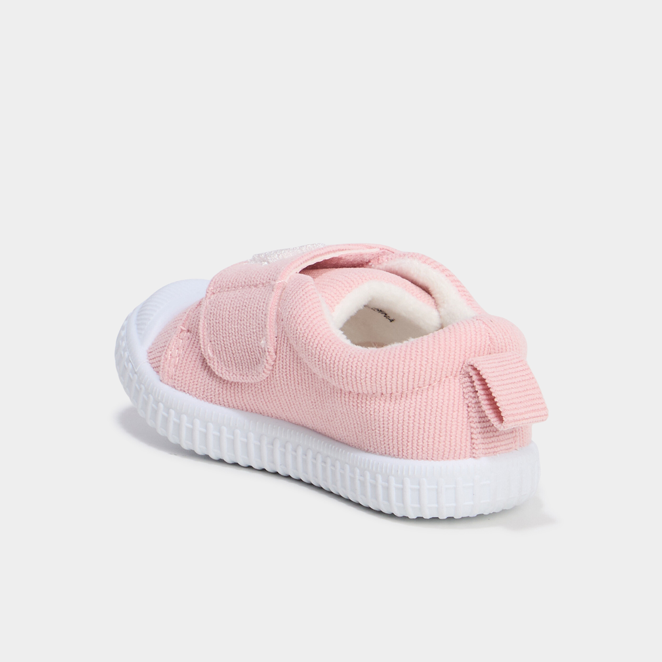 Tennis basses &agrave; scratchs semelle souple rose b&eacute;b&eacute; fille