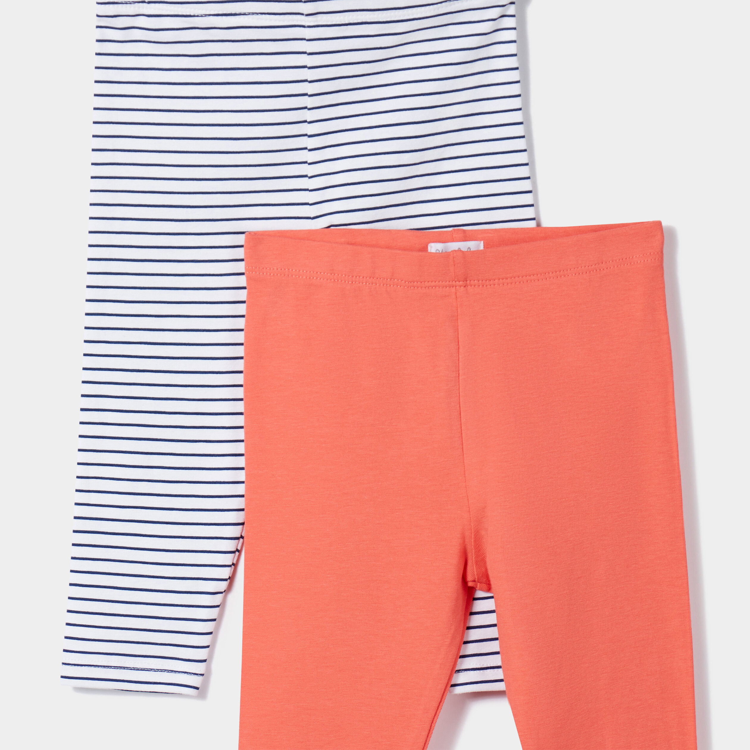 Lot 2 leggings en coton taille standard blanc bébé fille