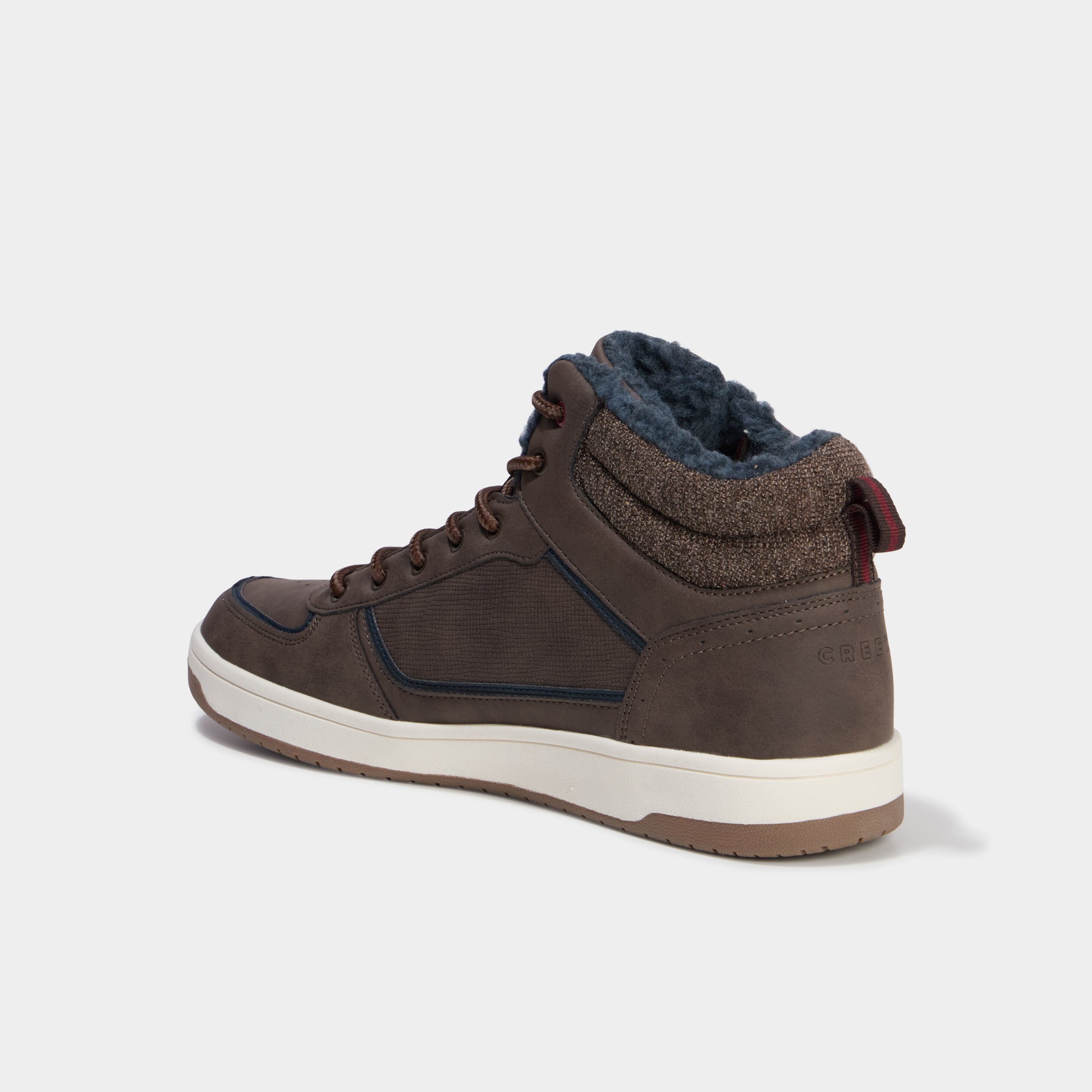 Baskets montantes fourr&eacute;es marron fonc&eacute; homme