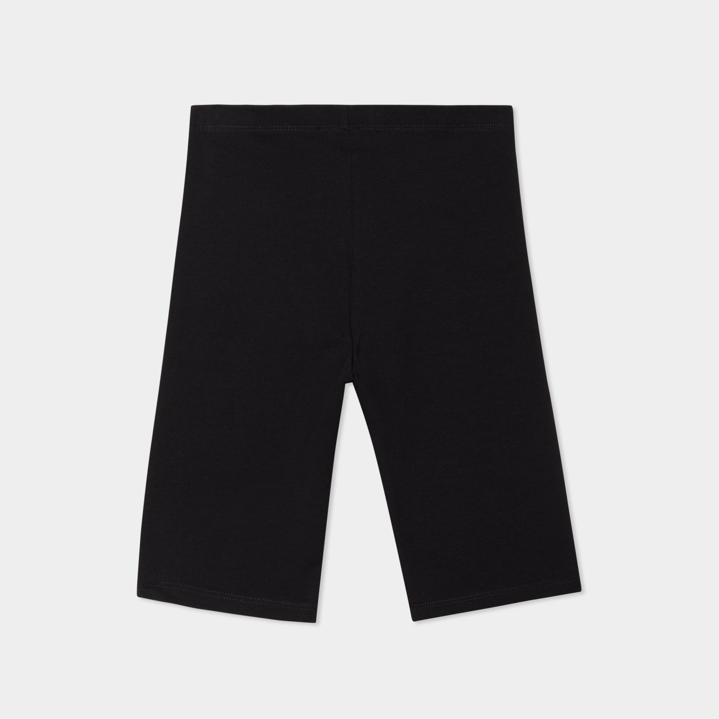 Short cycliste coton taille &eacute;lastiqu&eacute;e noir fille